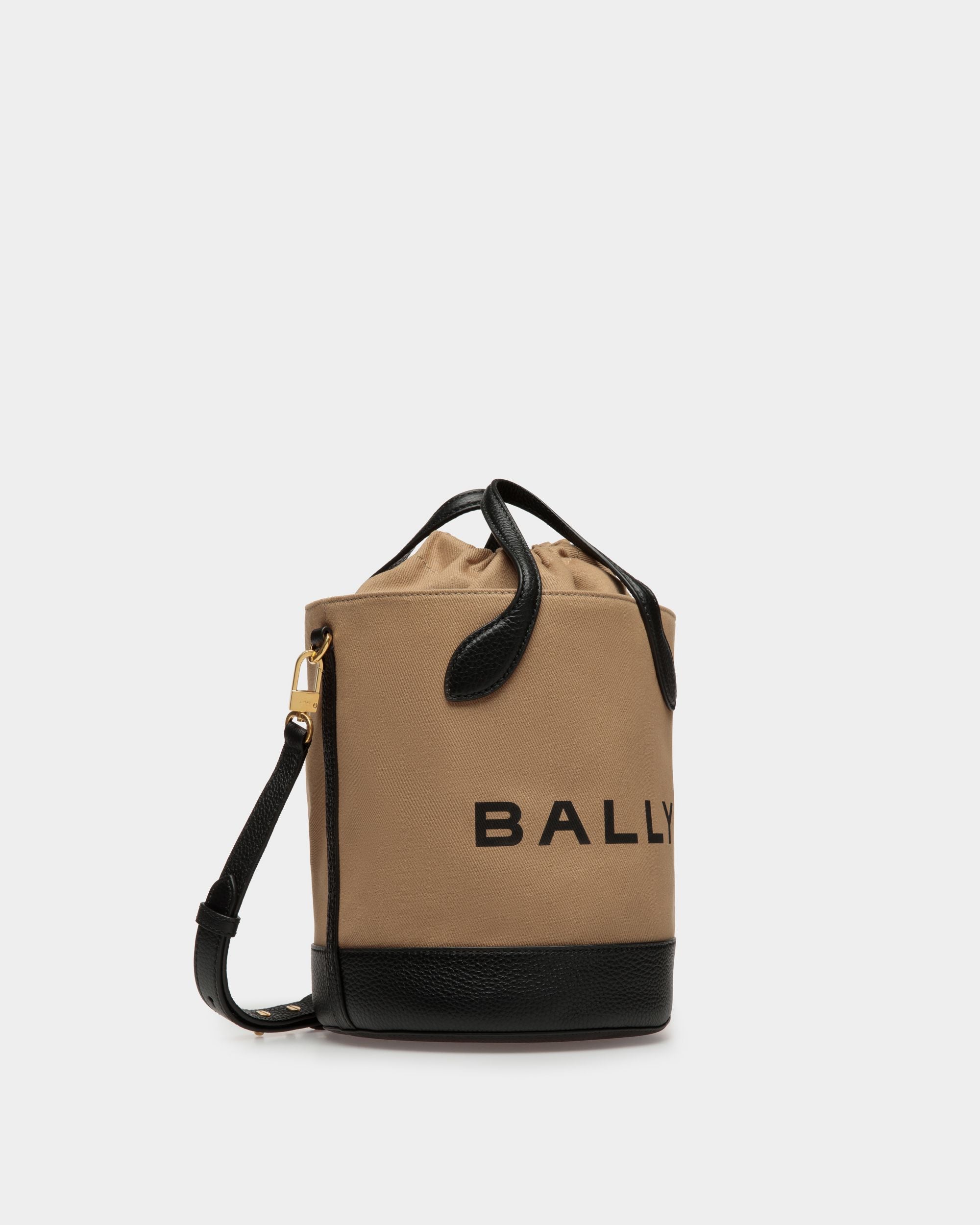 Bally Global - Bar Bucket Bag In Sand And Black Fabric - Beige