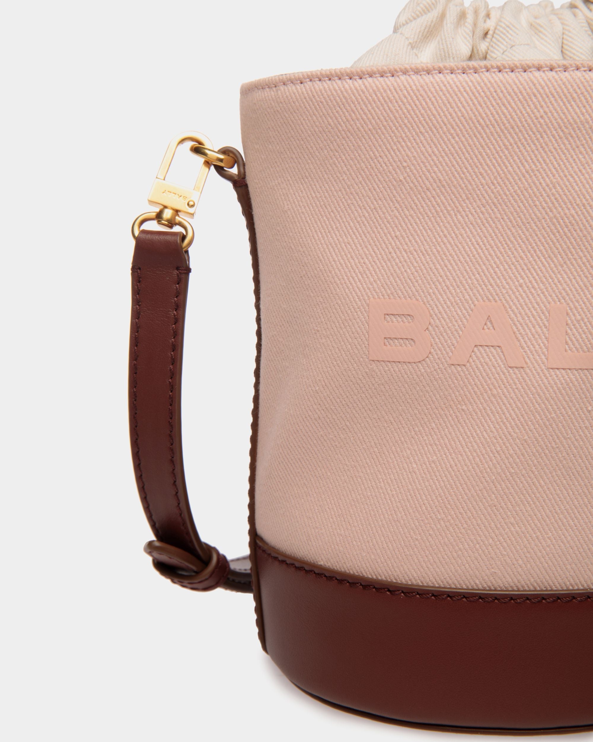 Bally Global - Minisac Seau Bar En Toile Et Cabas Dusty Petal Et Marron - Rose