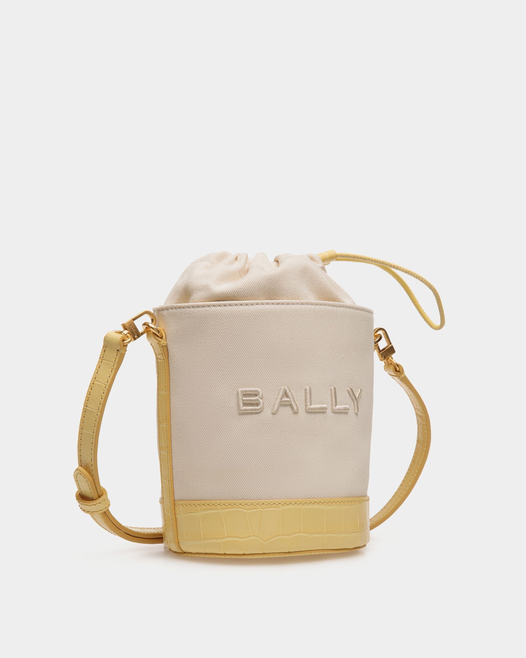 Bally Global - Minibolso Cubo Bar De Lona Y Piel - Amarillo