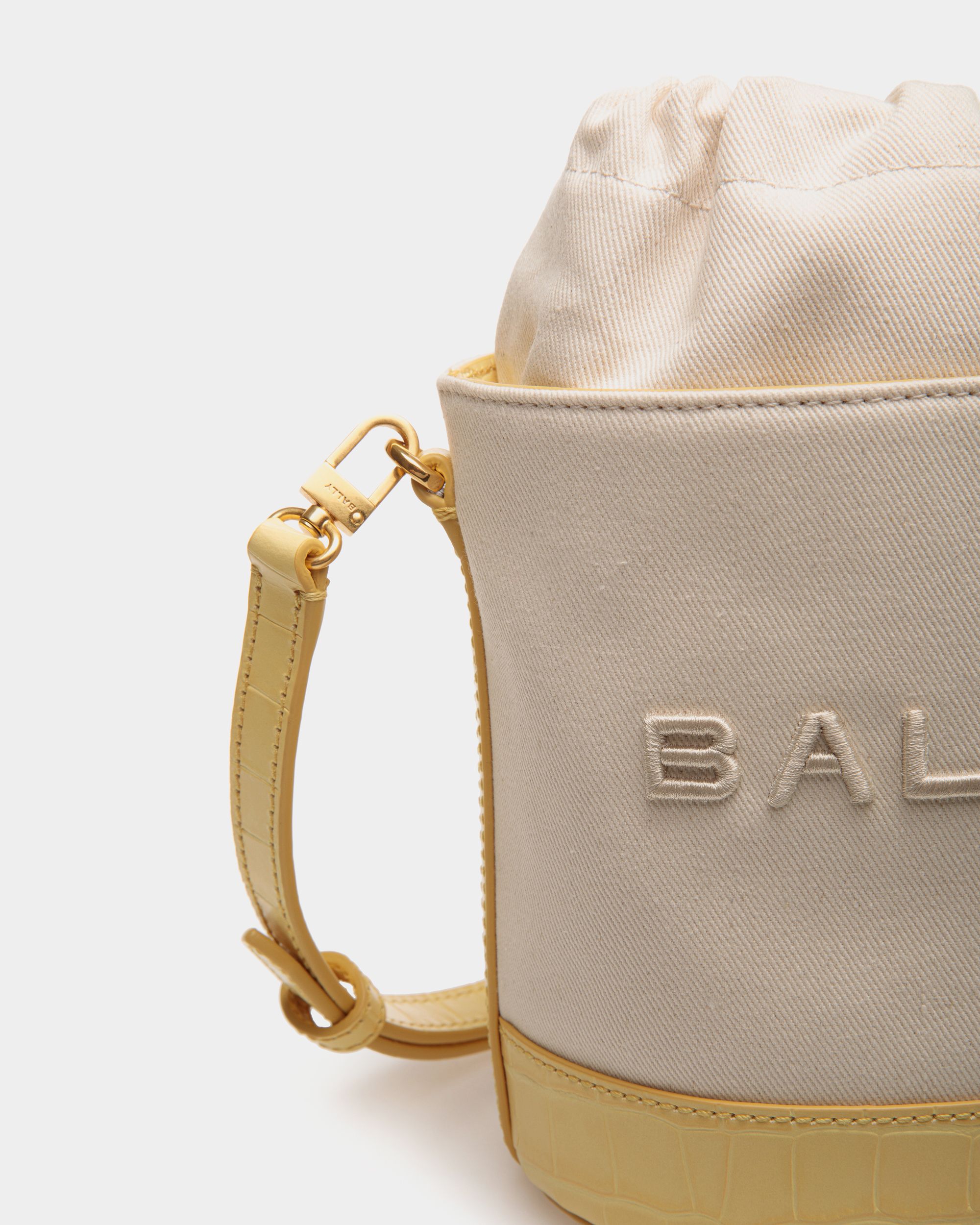 Bally Global - Minibolso Cubo Bar De Lona Y Piel - Amarillo