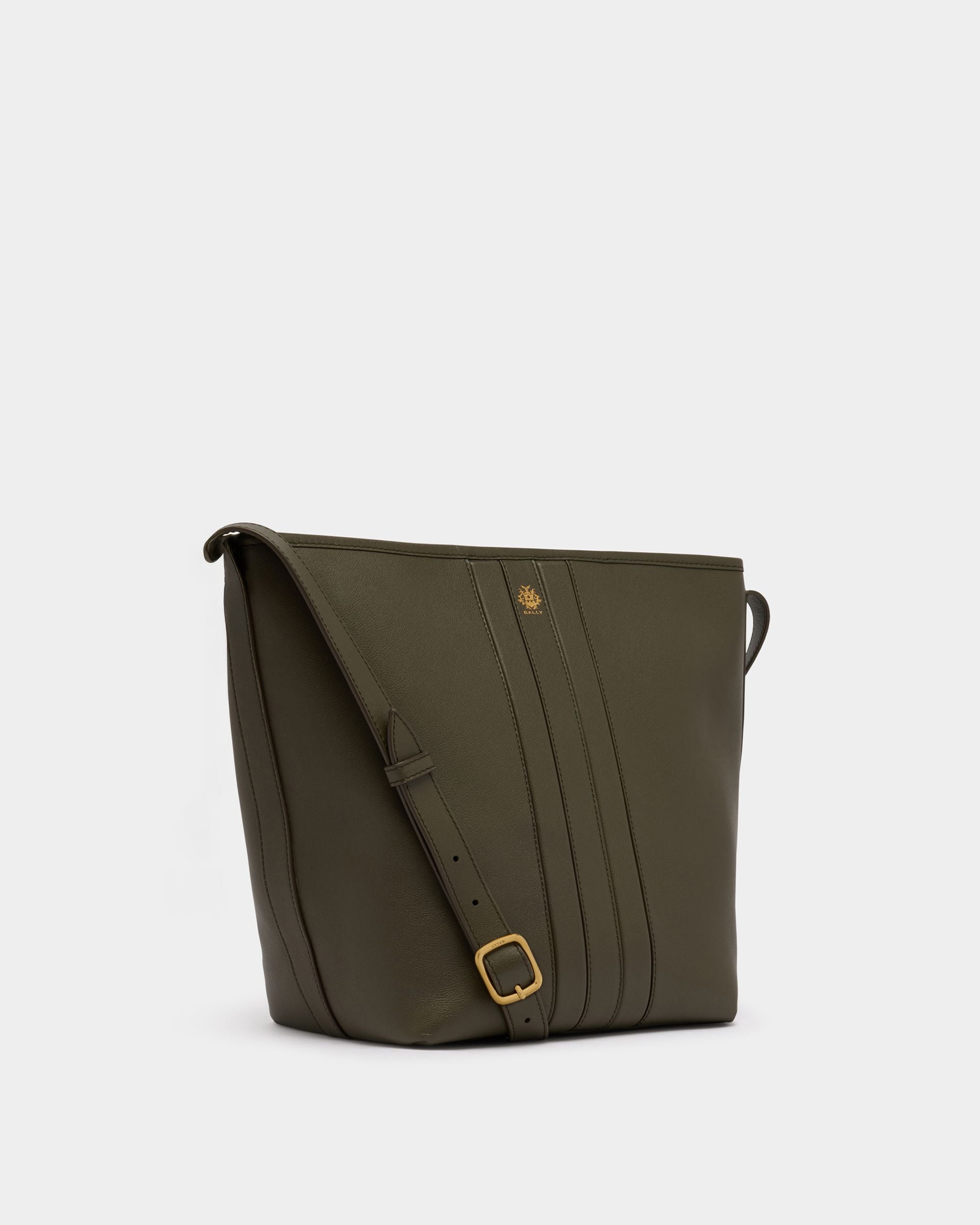 Bally Global - Sac Seau Signature En Cuir Military Green - Vert