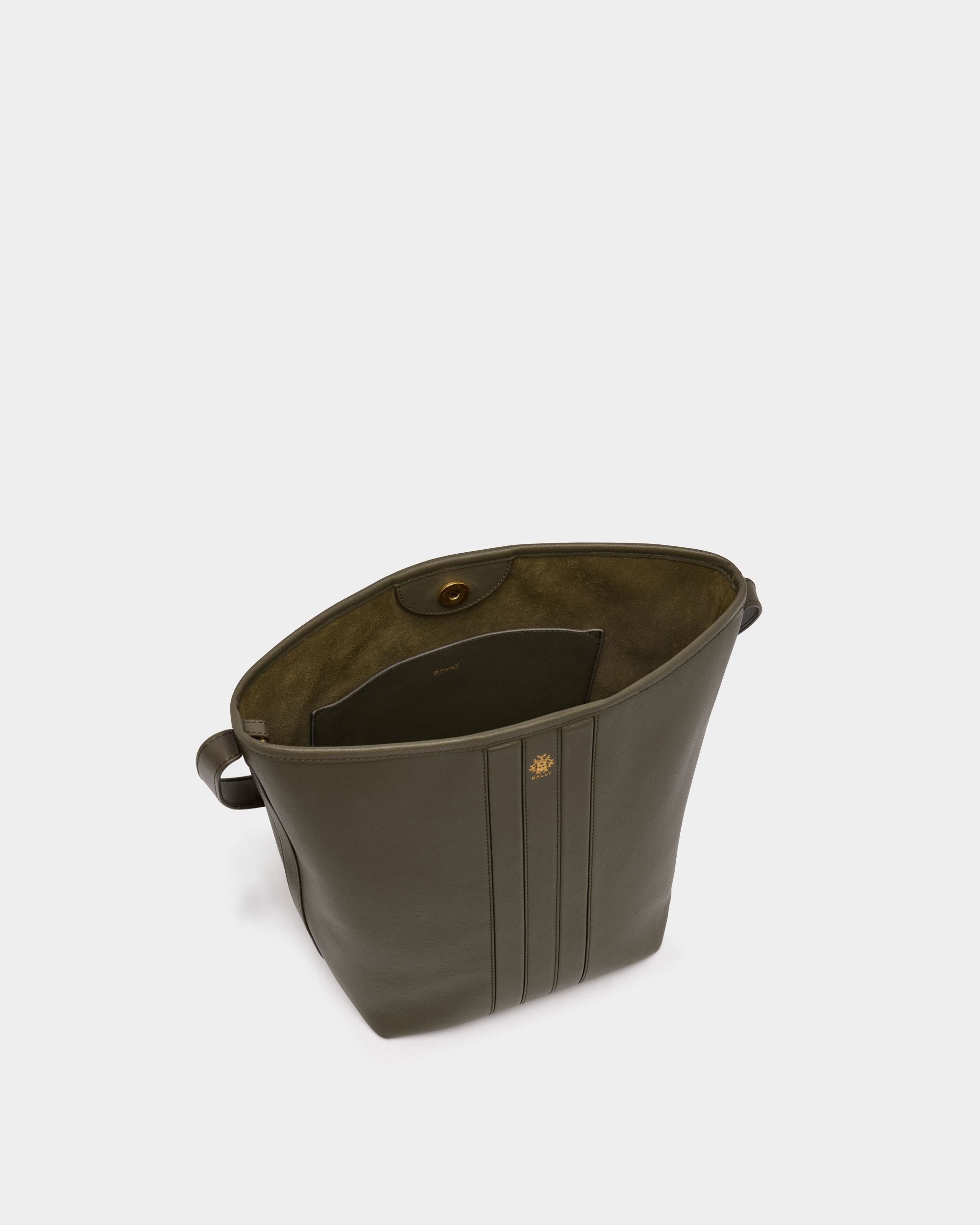 Bally Global - Sac Seau Signature En Cuir Military Green - Vert
