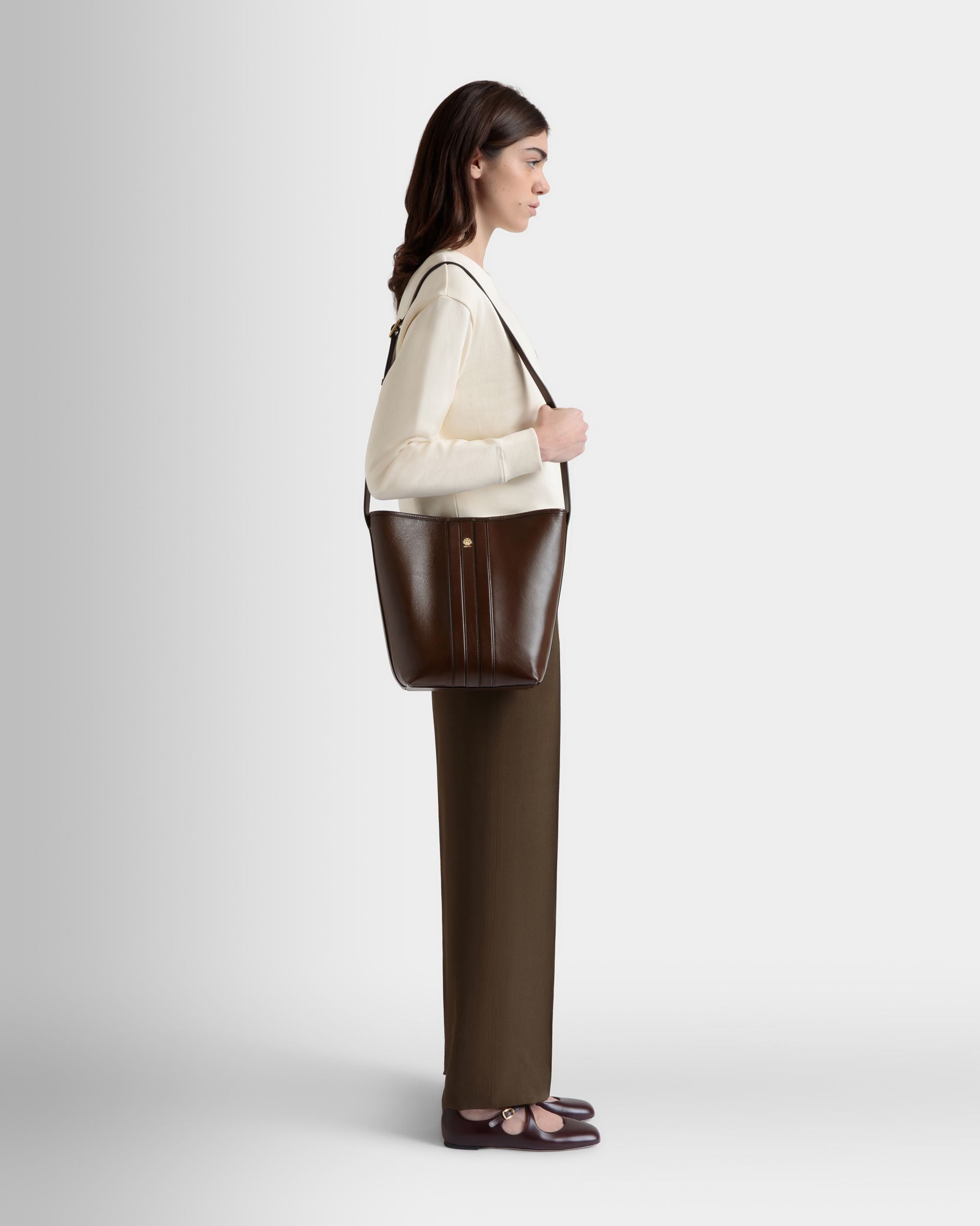 Bally Global - Sac Seau Beckett En Cuir Marron Glacé - Marron