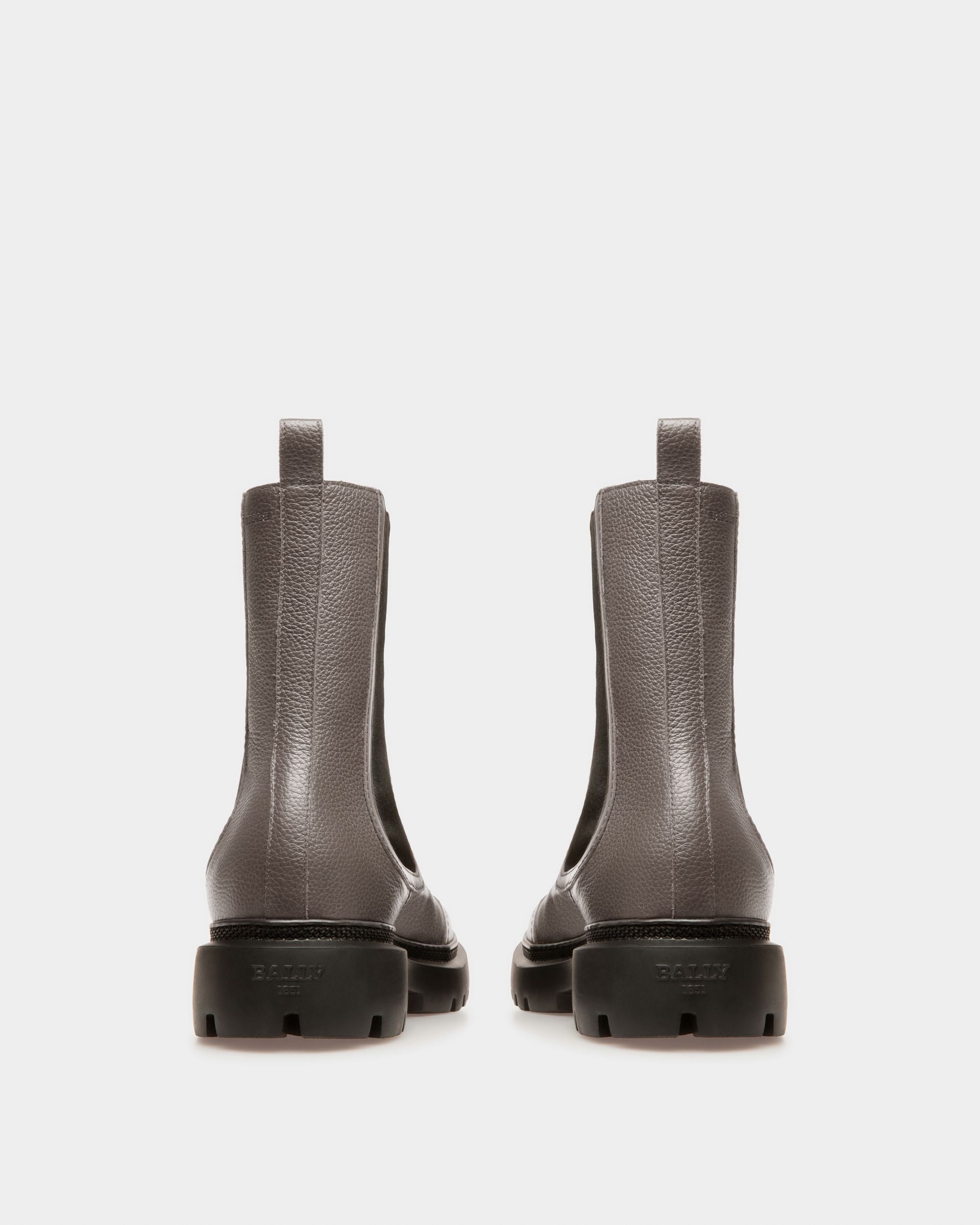 Bally Global - Ginny Flat Leather Boots In Grey - Grey