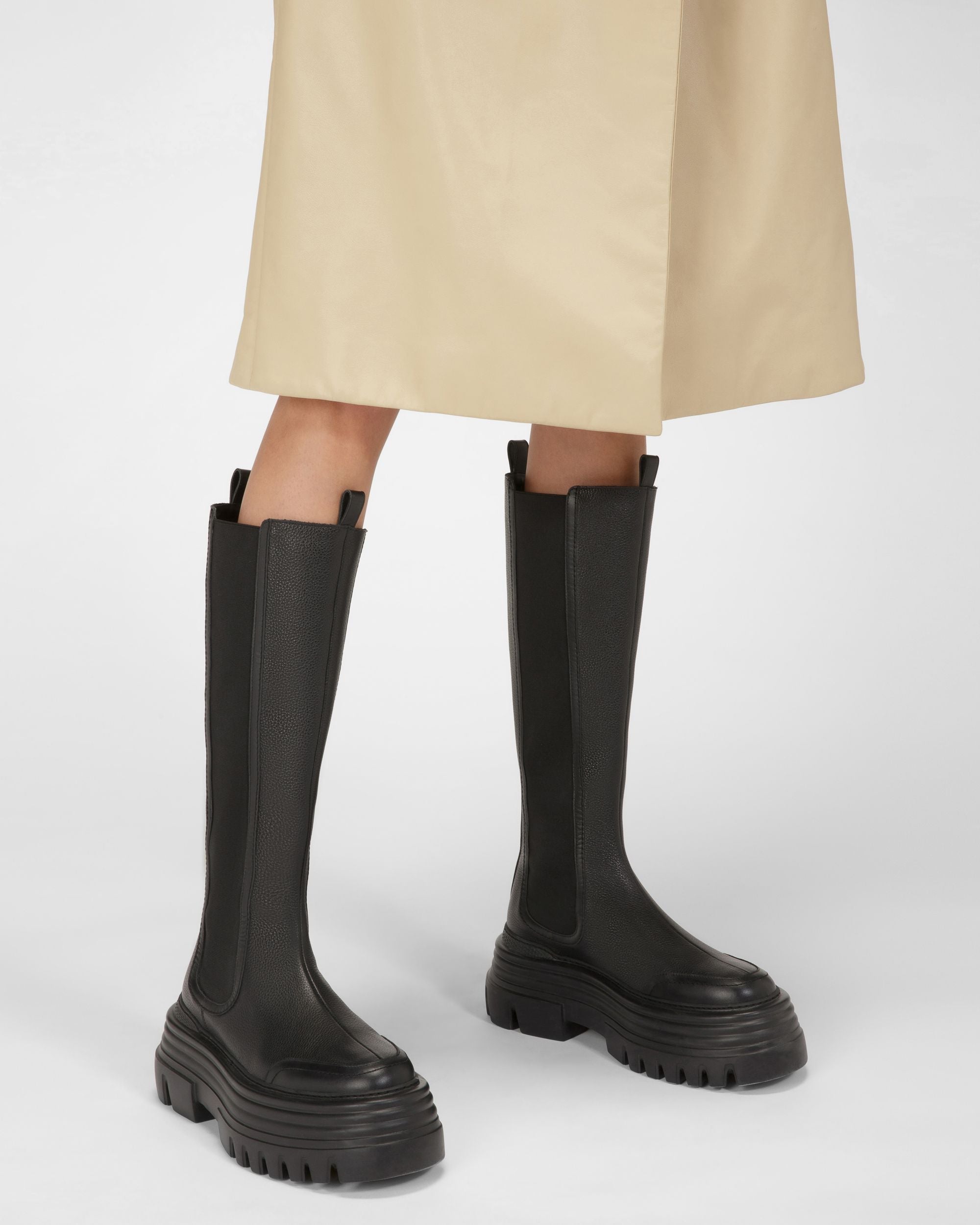 Bally Global - Galeen Leather Long Boots In Black - Black