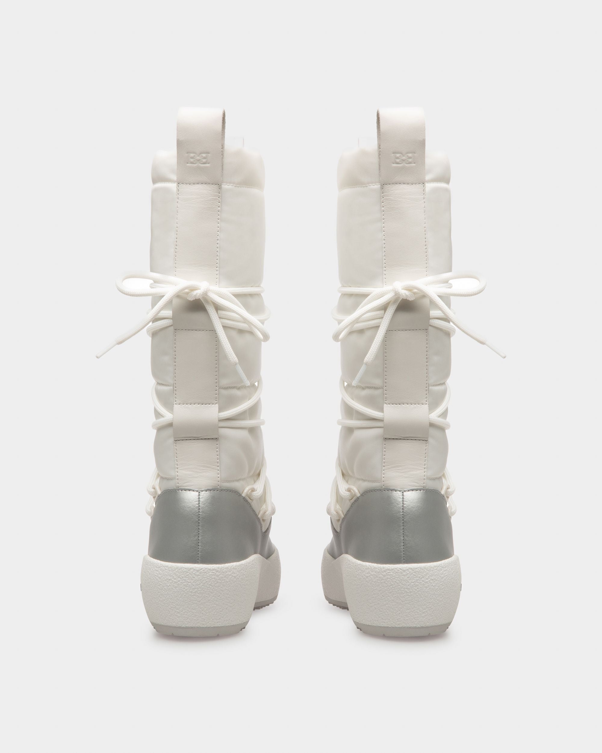 Bally Global - Cathye Botas En Nailon Reciclado Y Piel De Color Blanco Y Plateado - Multicolor