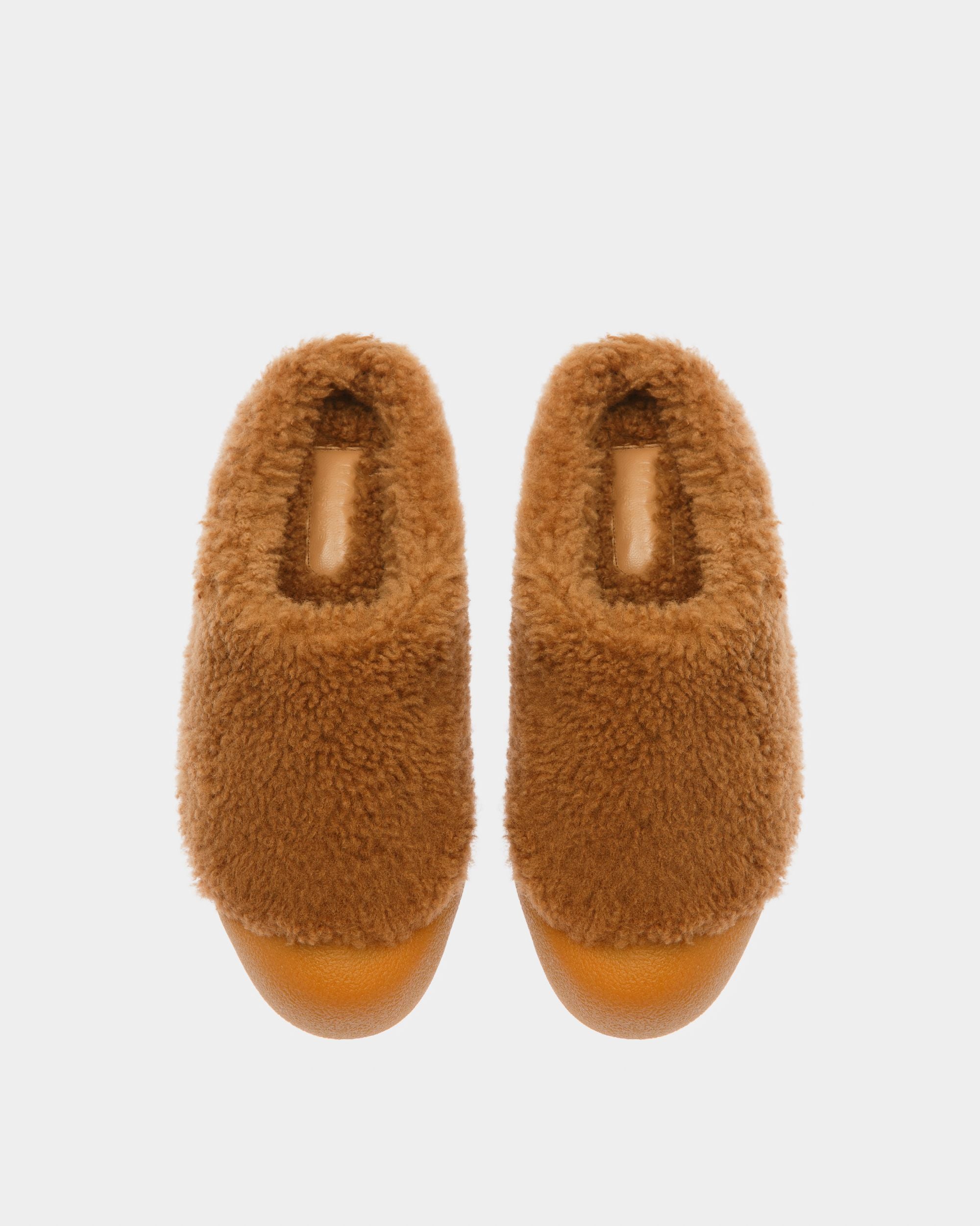 Bally Global - Mule Collection Curling En Peau De Mouton Retournée Camel - Beige