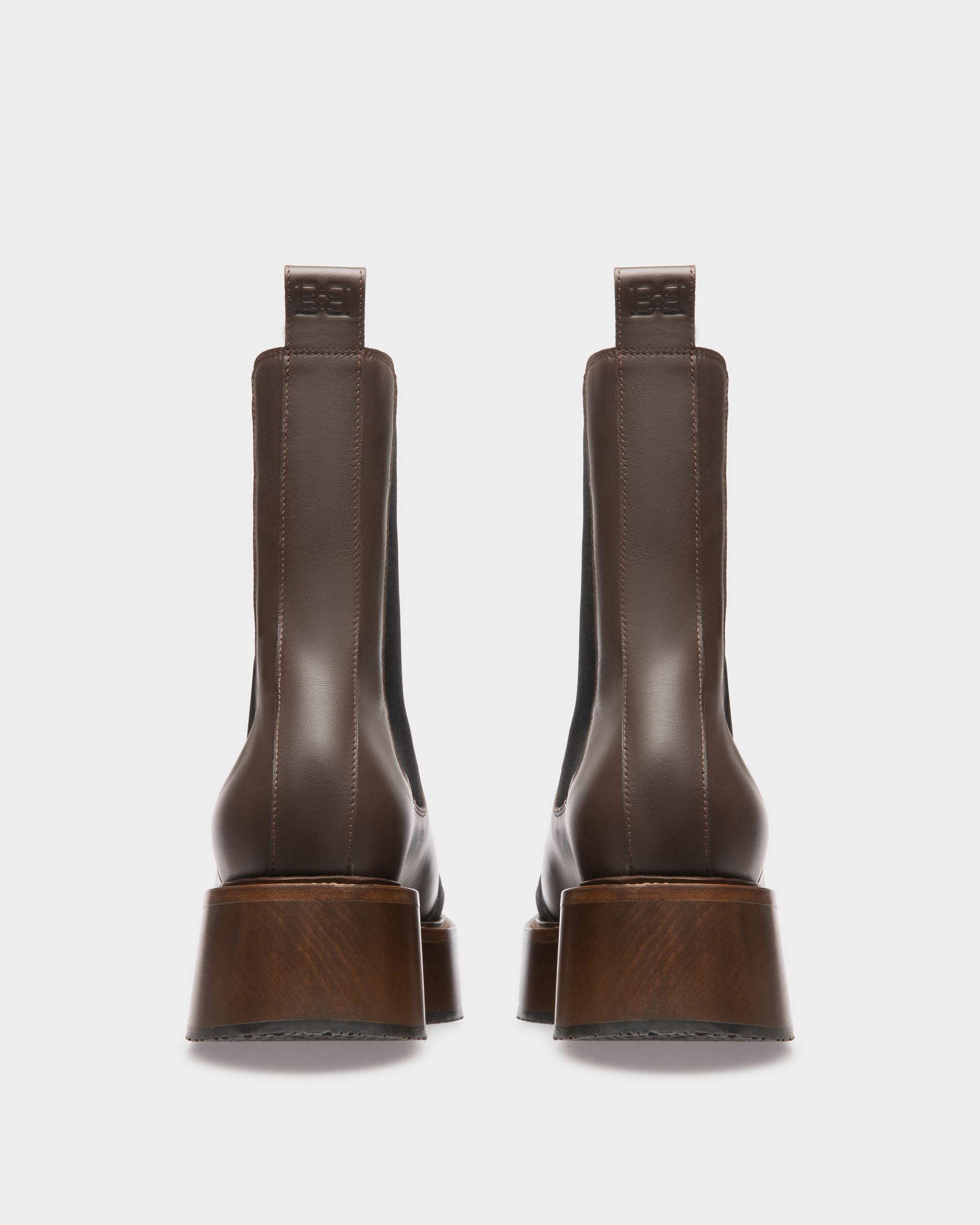 Bally Global - Ilene Leather Booties In Ebony Brown - Brown