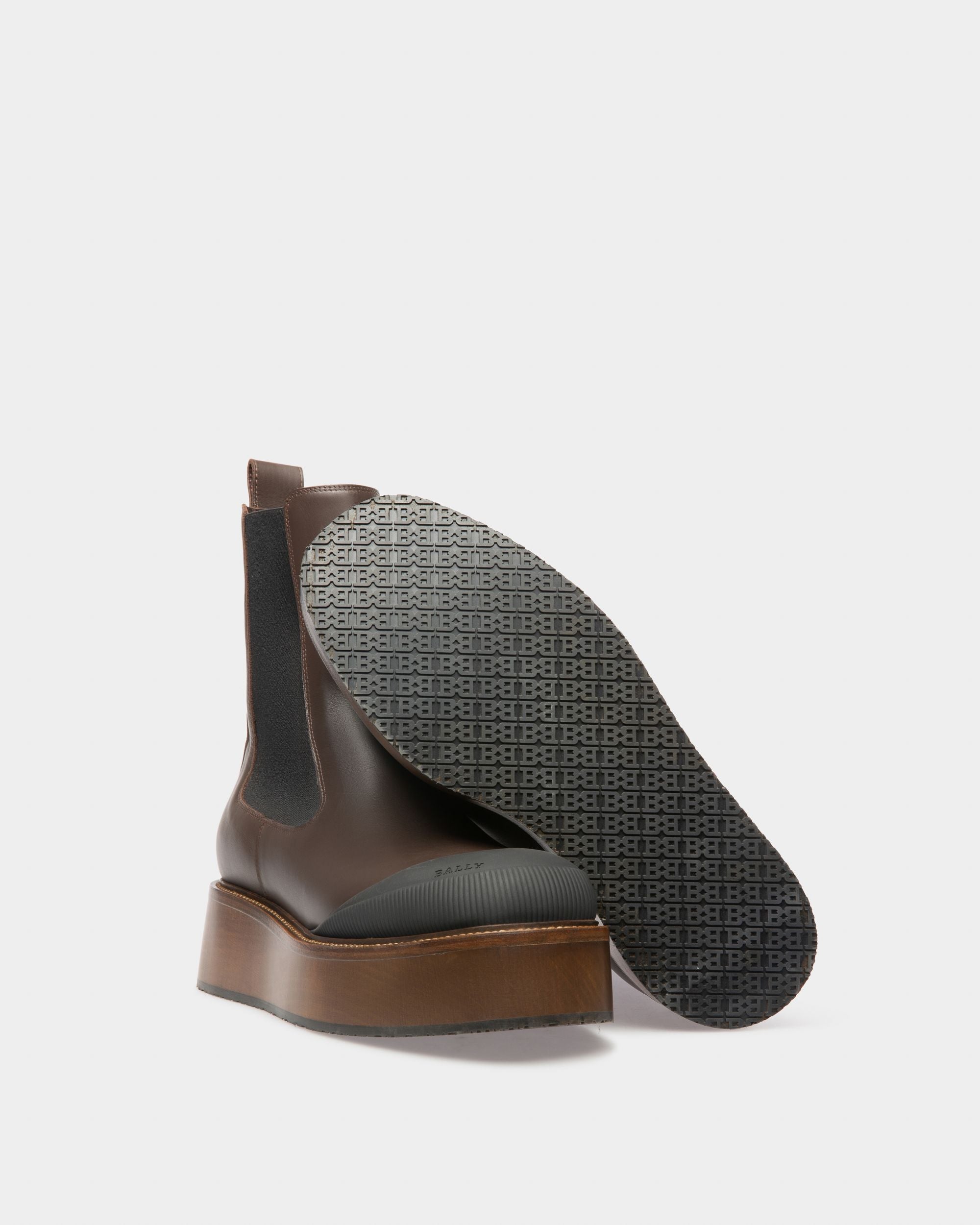 Bally Global - Ilene Leather Booties In Ebony Brown - Brown