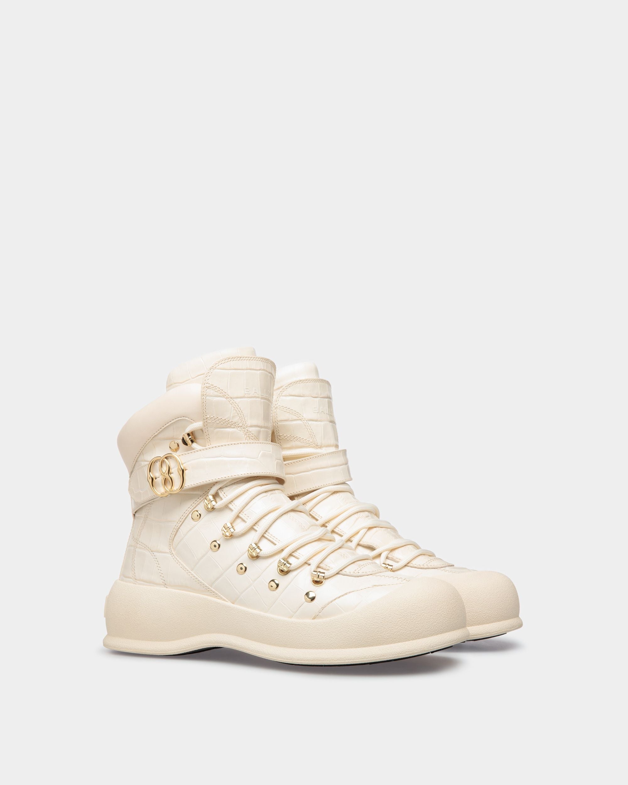 Bally Global - Botas Frei De Piel Color Hueso - Blanco
