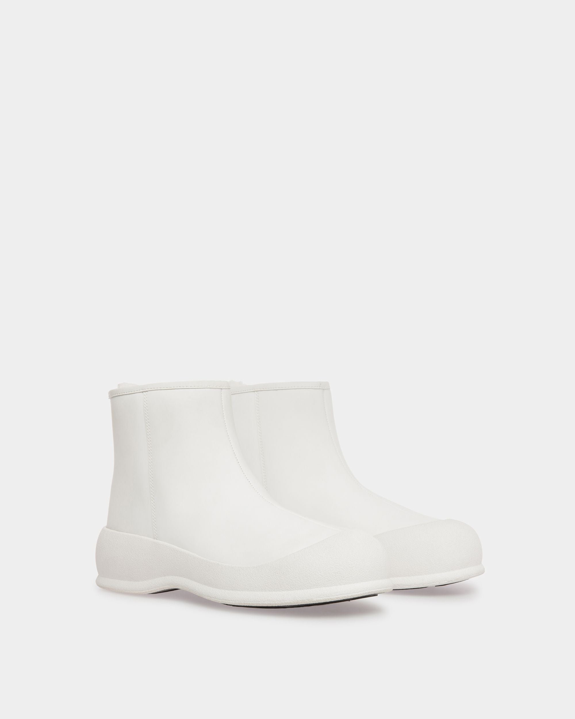 Bally Global - Botas Frei De Piel Laminada De Goma Blanca - Blanco