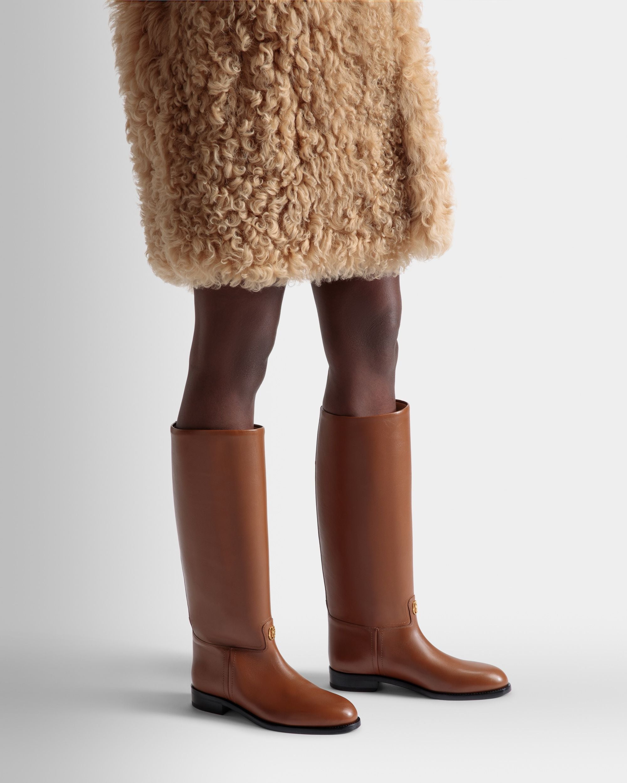 Bally Global - Huntington Long Boots In Brown Leather - Marrón