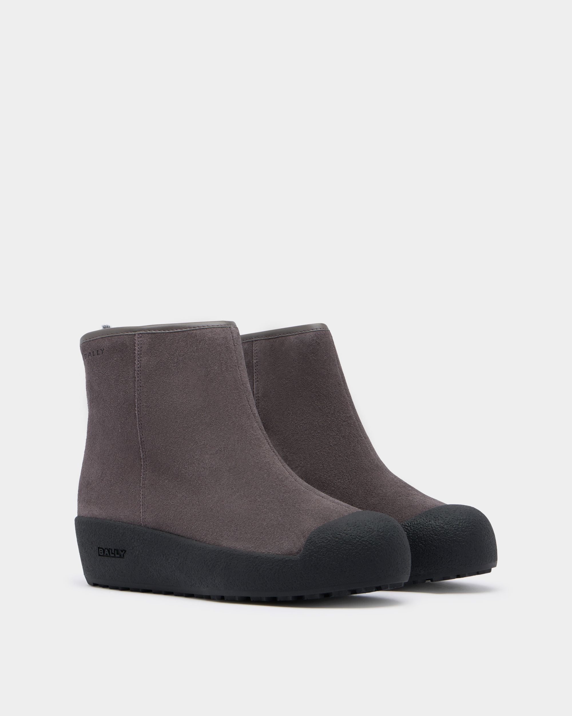 Bally Global - Bally Curling Bootie in Grey Suede - Grey