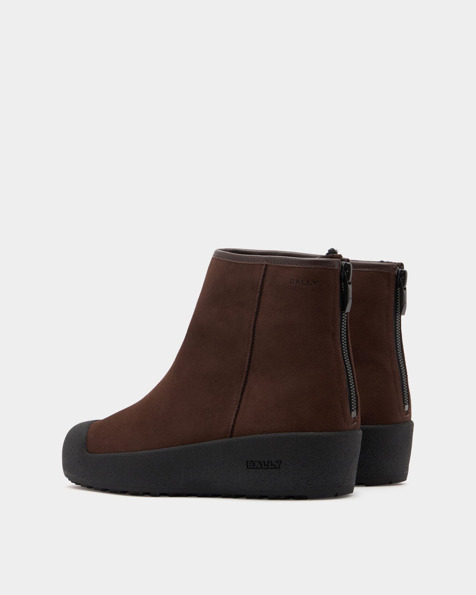 Bally Global - Bally Curling Bootie in Ebano Suede - Brown