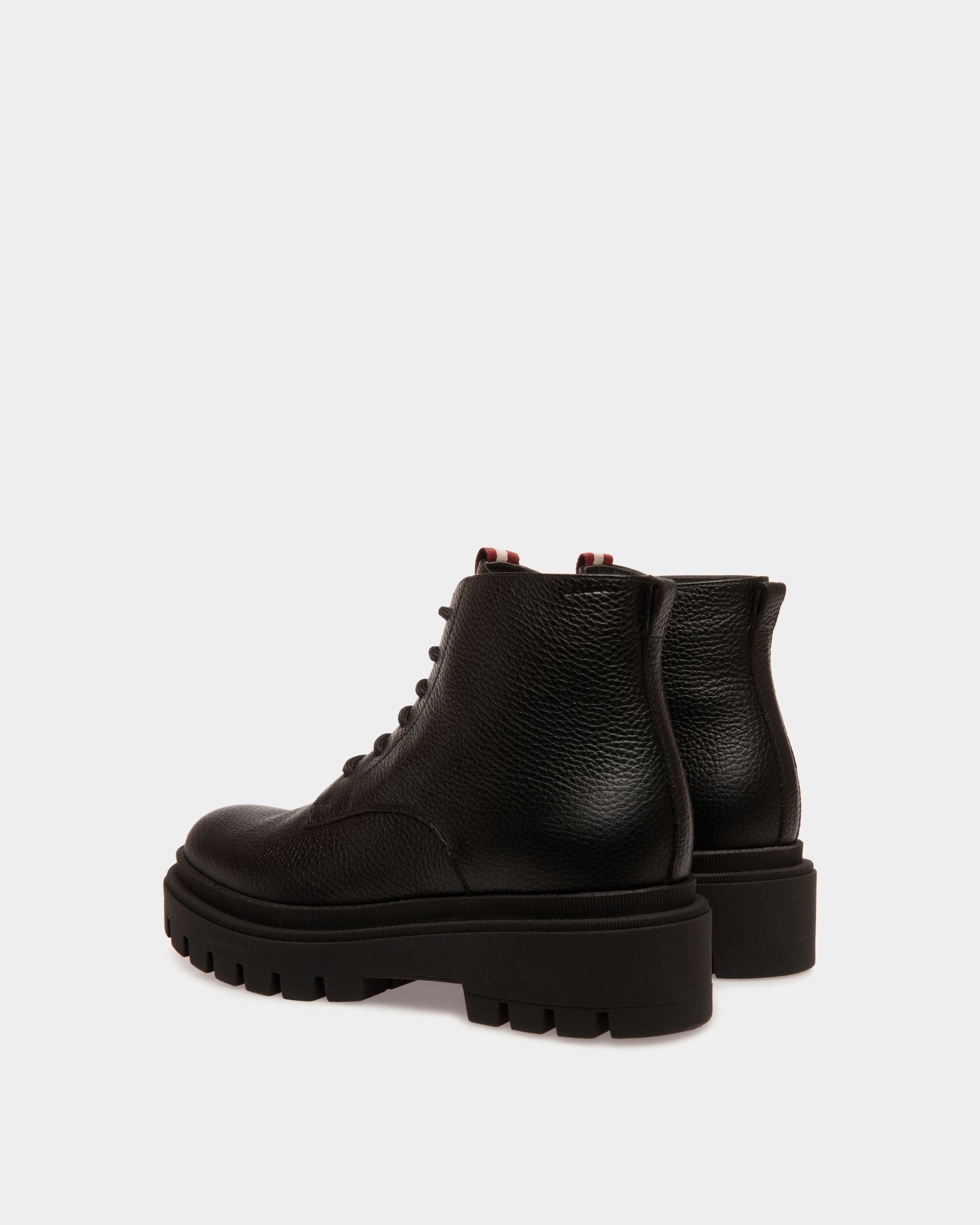 Bally Global - Botín De Piel Granulada Negra - Negro
