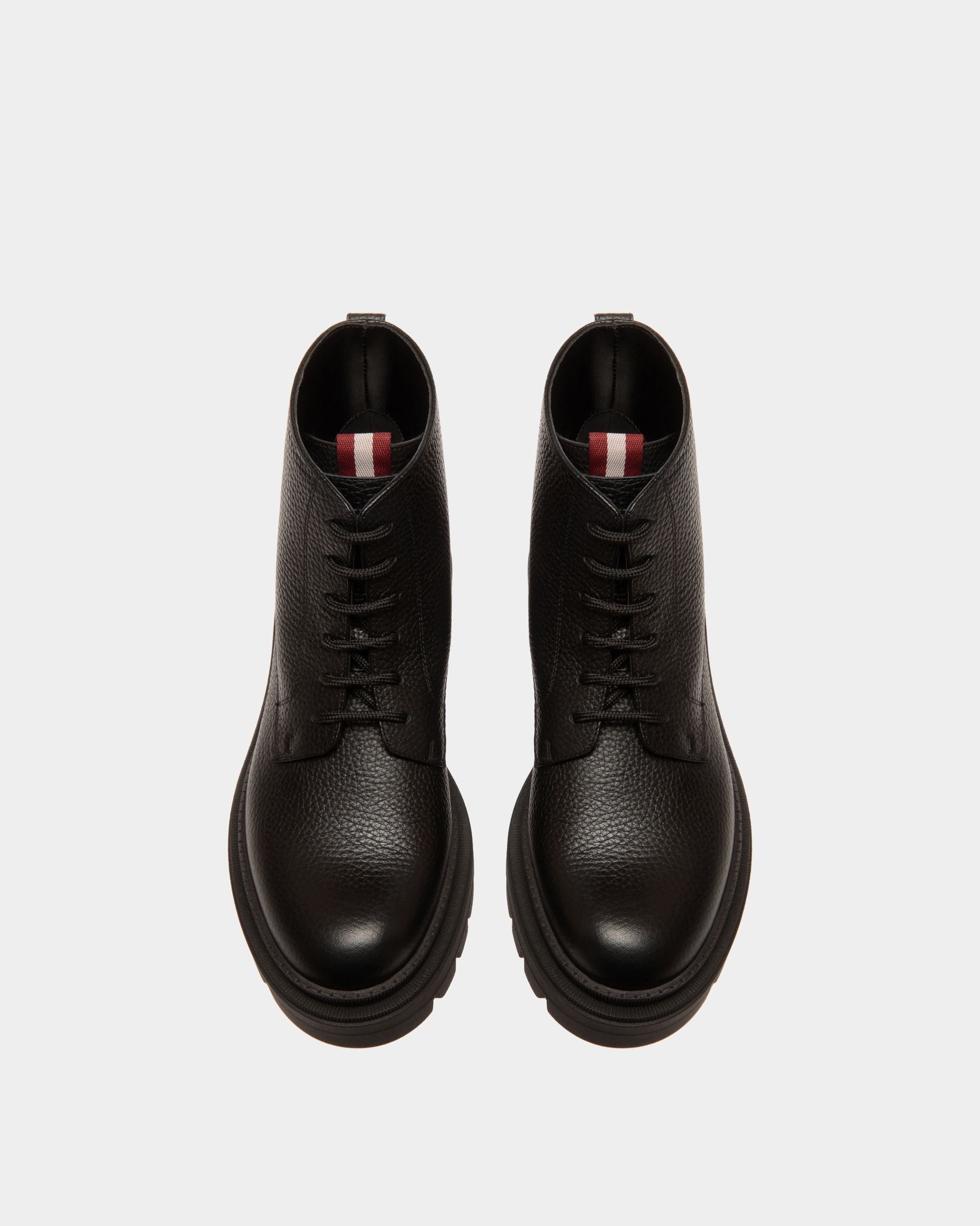 Bally Global - Botín De Piel Granulada Negra - Negro