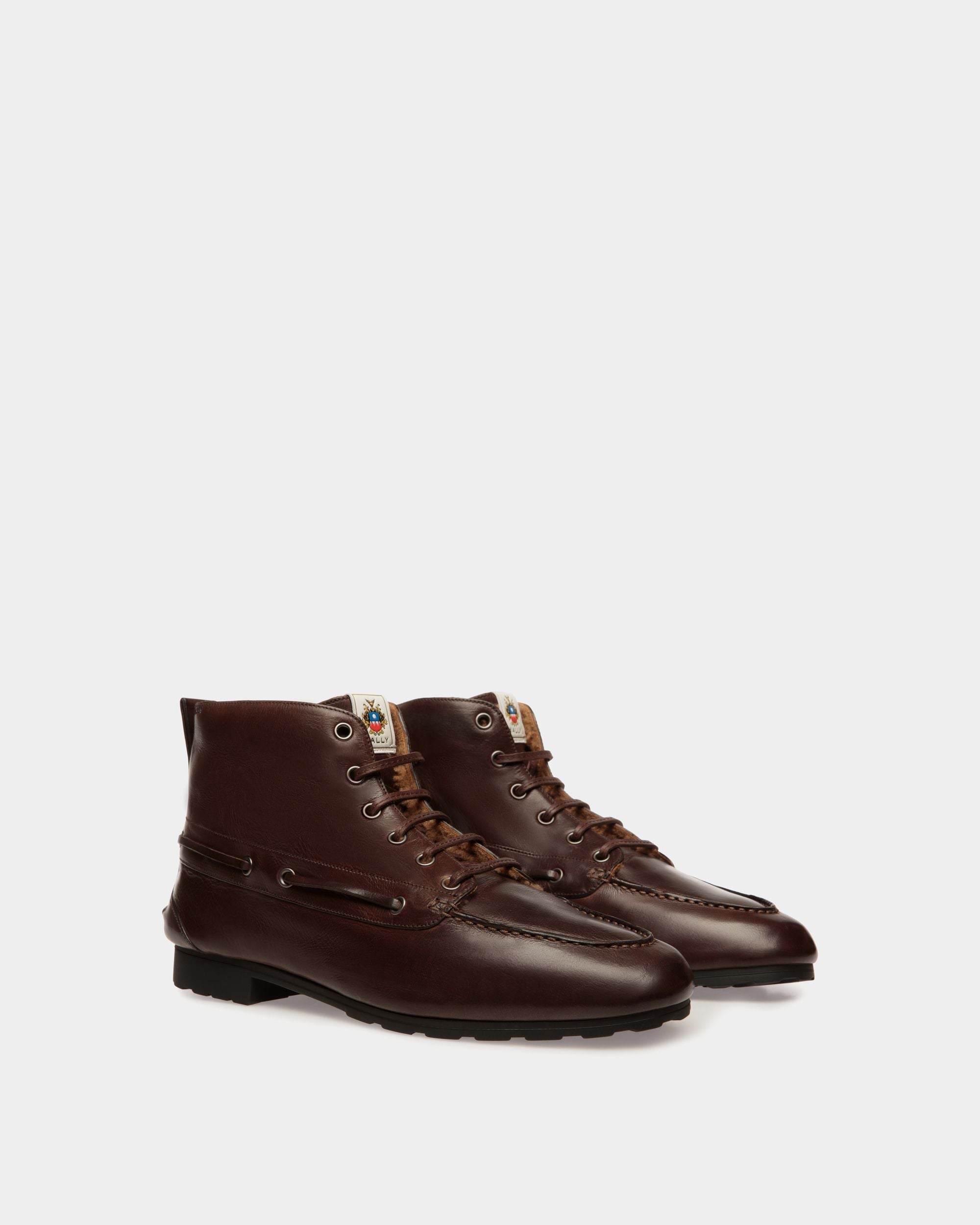 Bally Global - Botín De La Cápsula Winter De Piel Ébano - Marrón