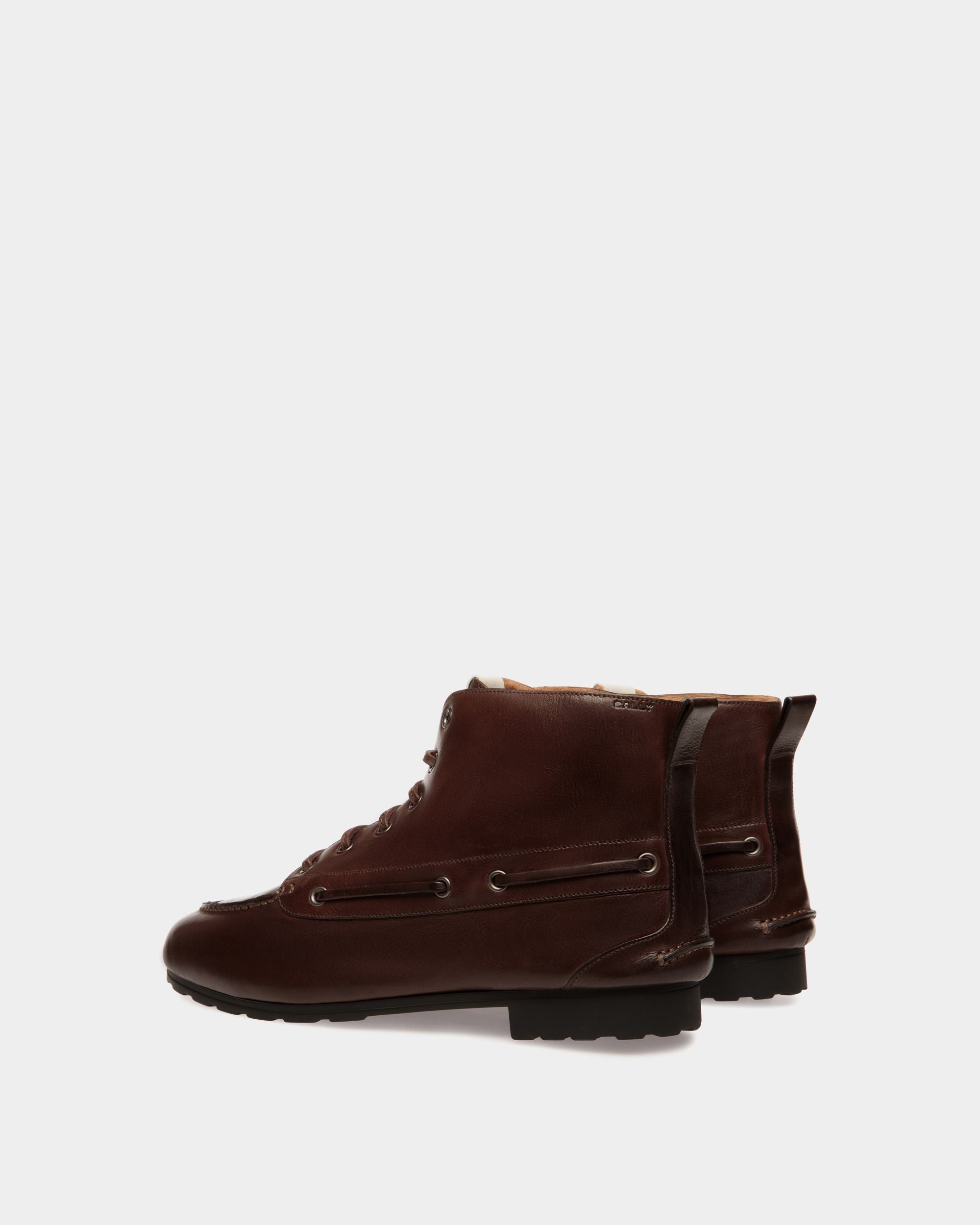 Bally Global - Botín De La Cápsula Winter De Piel Ébano - Marrón