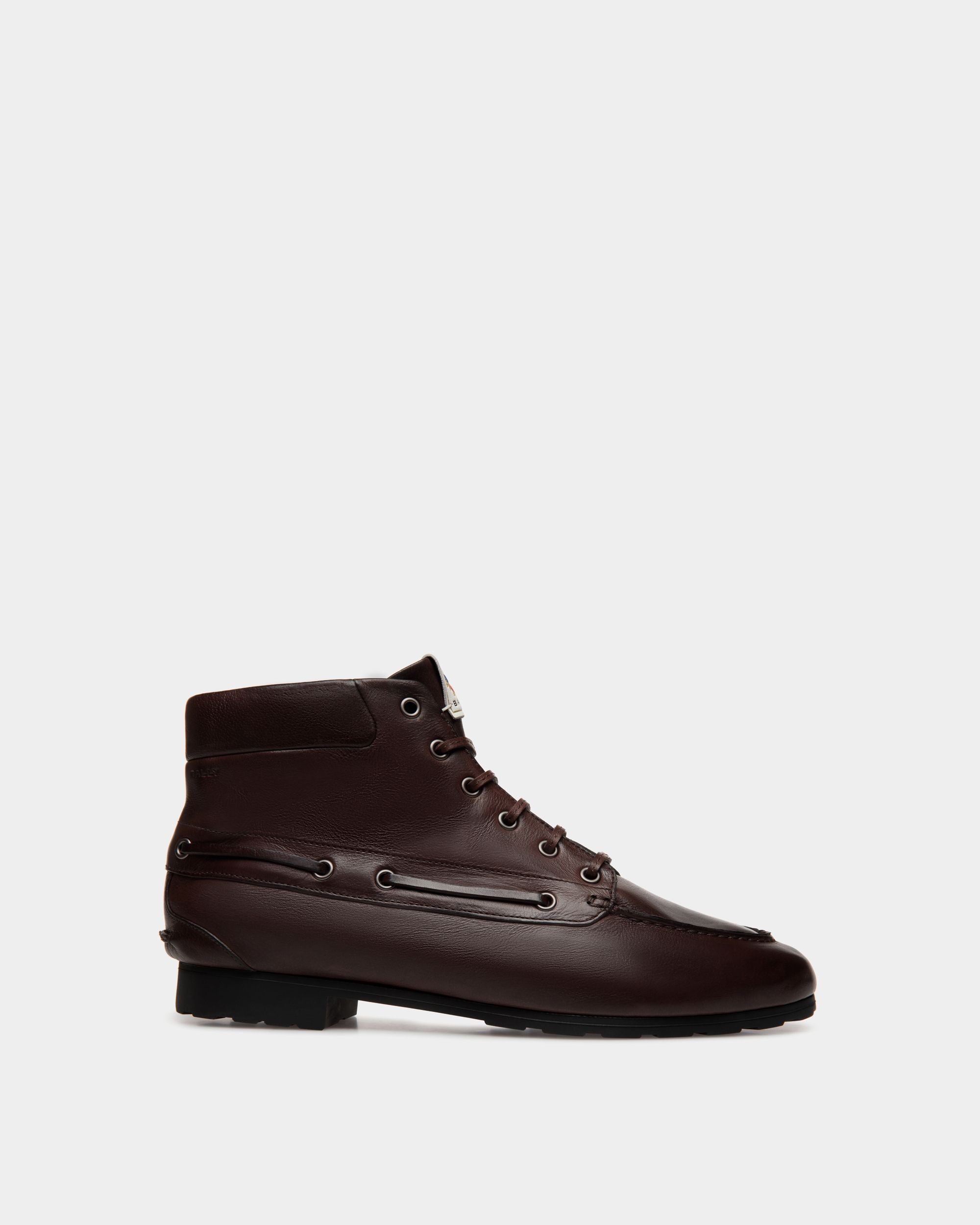 Bally Global - Bottine Plume En Cuir Ebano - Marron