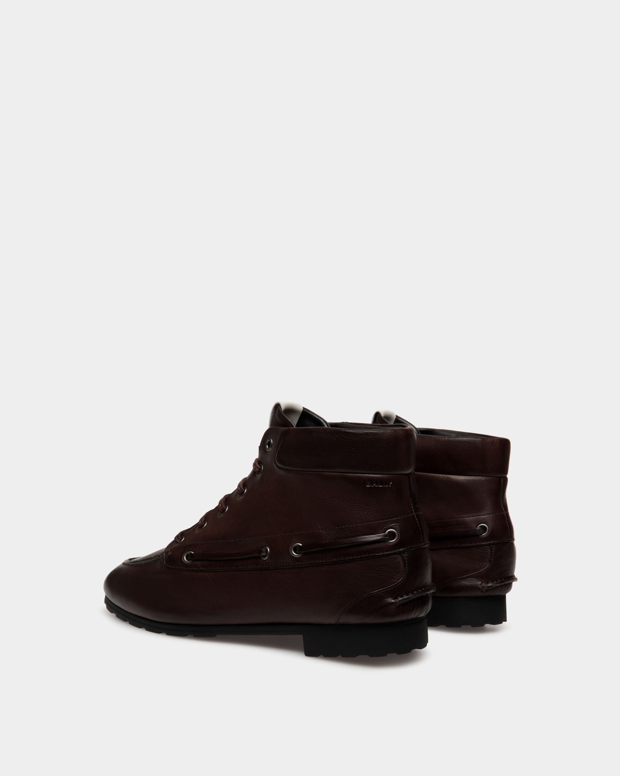 Bally Global - Bottine Plume En Cuir Ebano - Marron