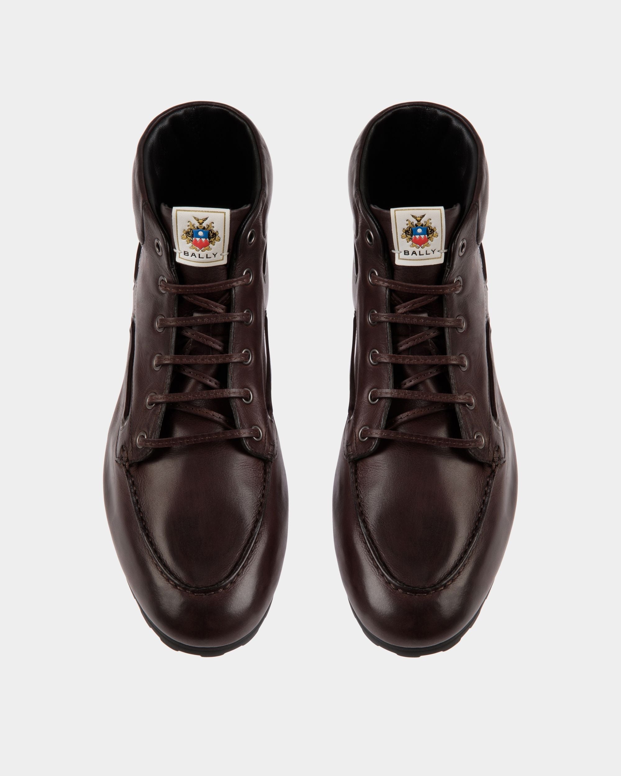 Bally Global - Bottine Plume En Cuir Ebano - Marron