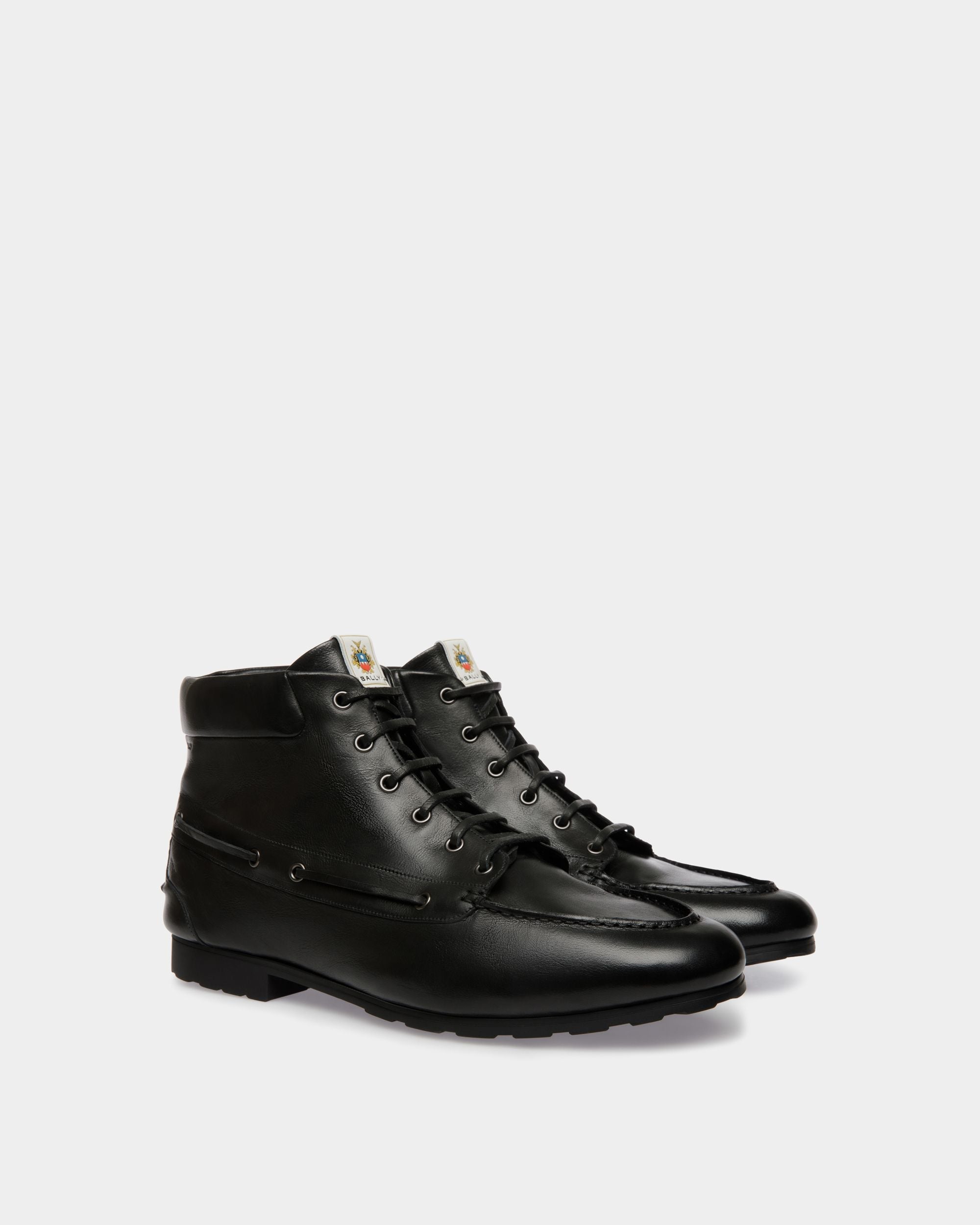 Bally Global - Bottine Plume En Cuir Noir - Noir