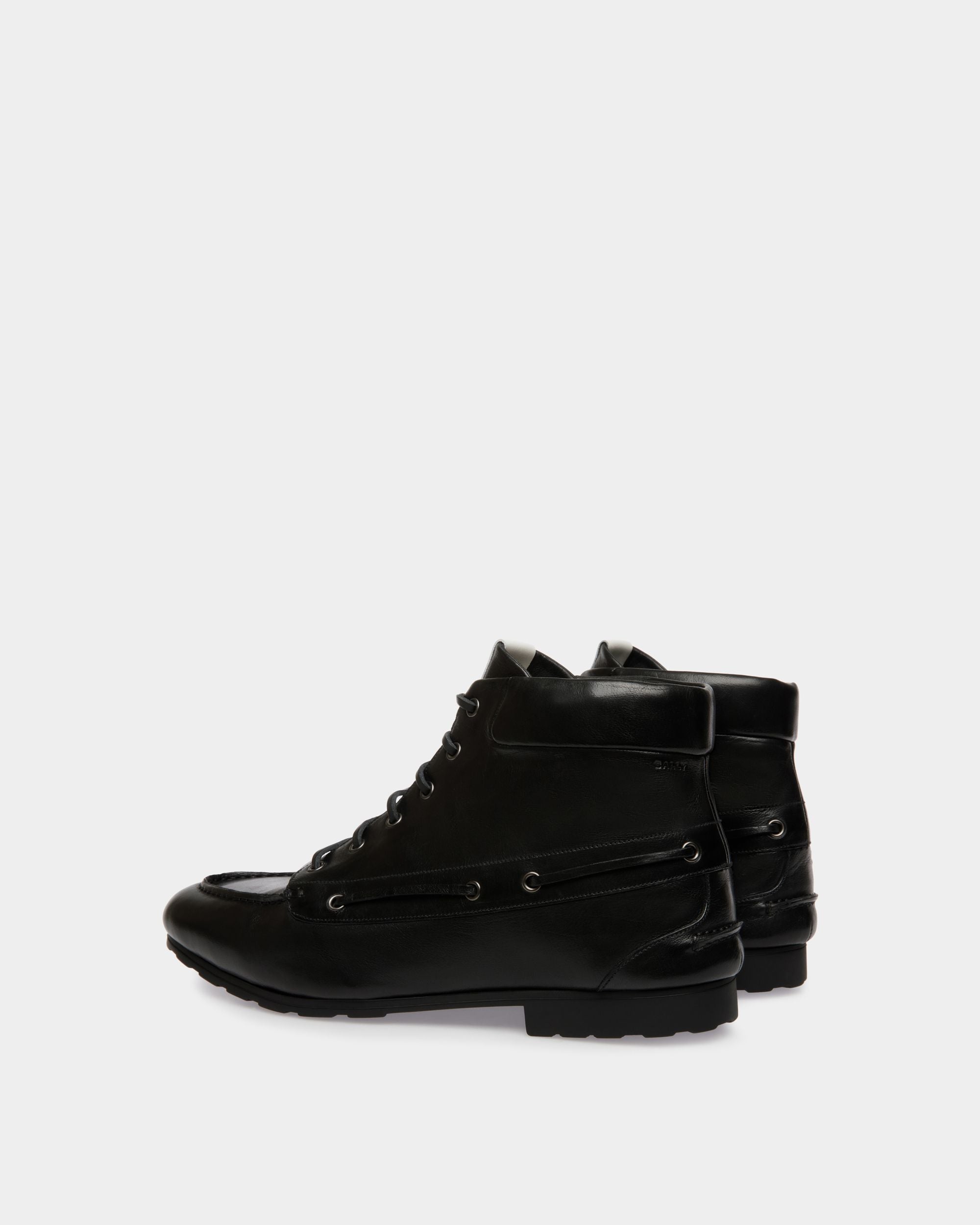 Bally Global - Bottine Plume En Cuir Noir - Noir