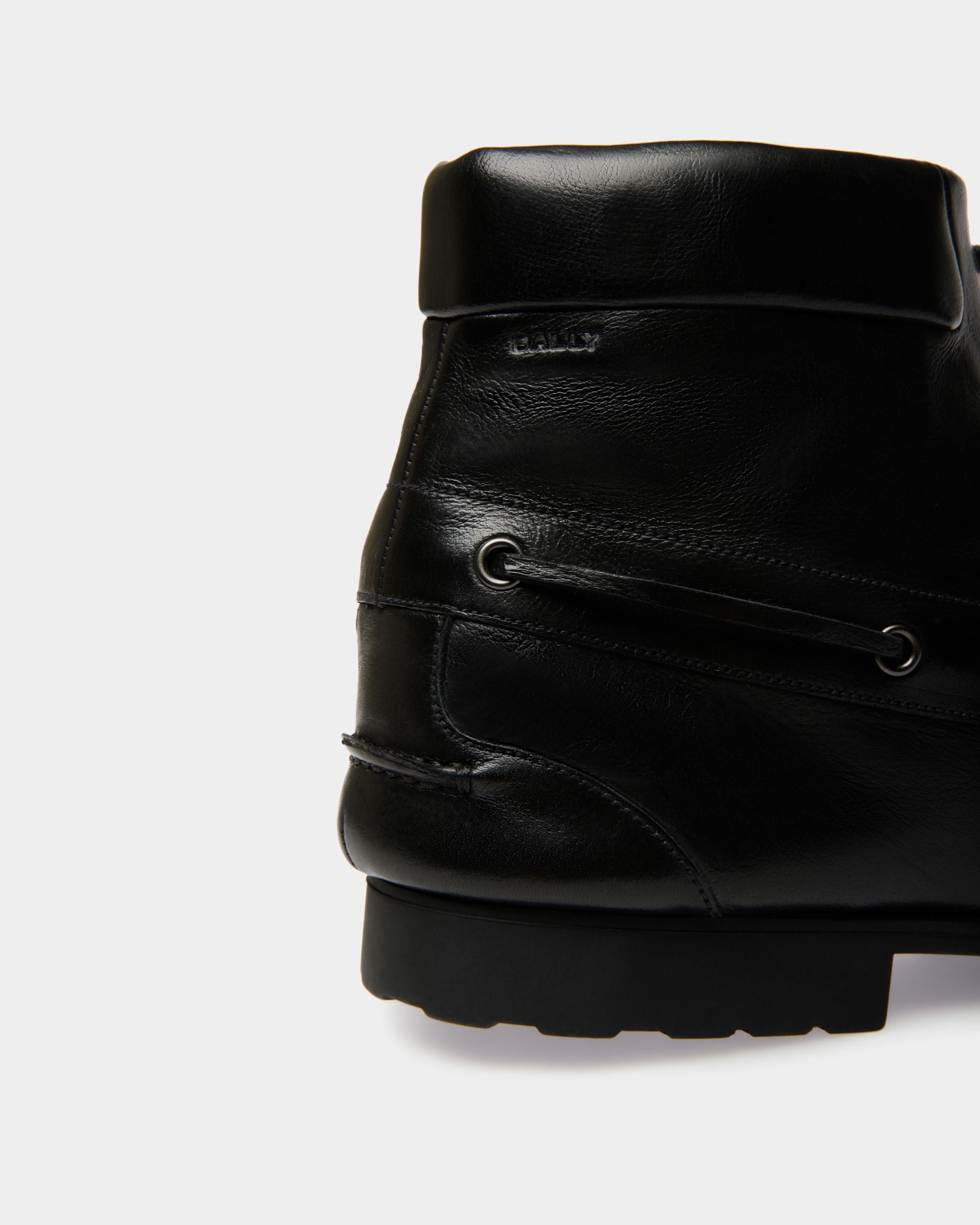 Bally Global - Bottine Plume En Cuir Noir - Noir