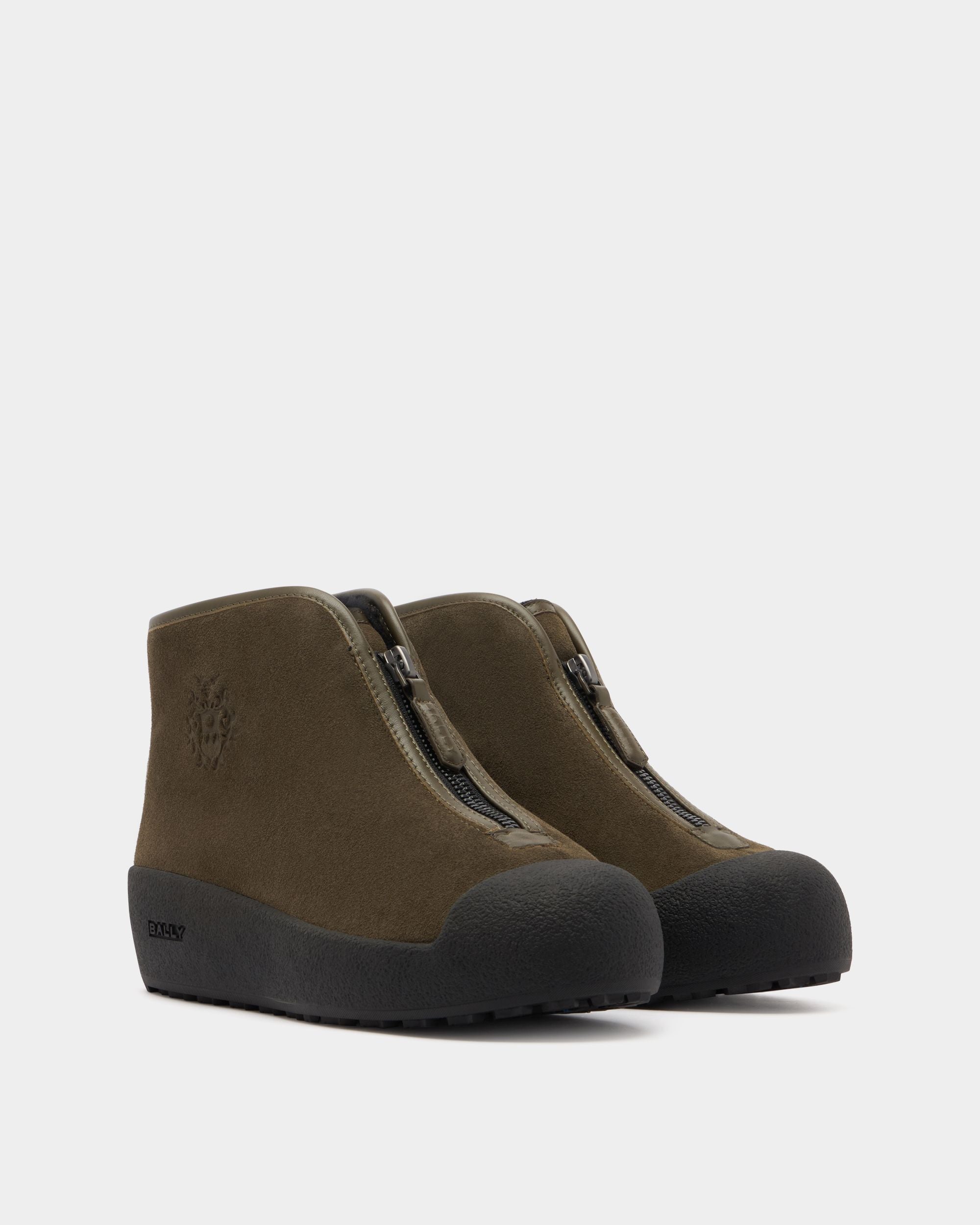 Bally Global - Bally Curling Bootie in Brown Suede - Brown