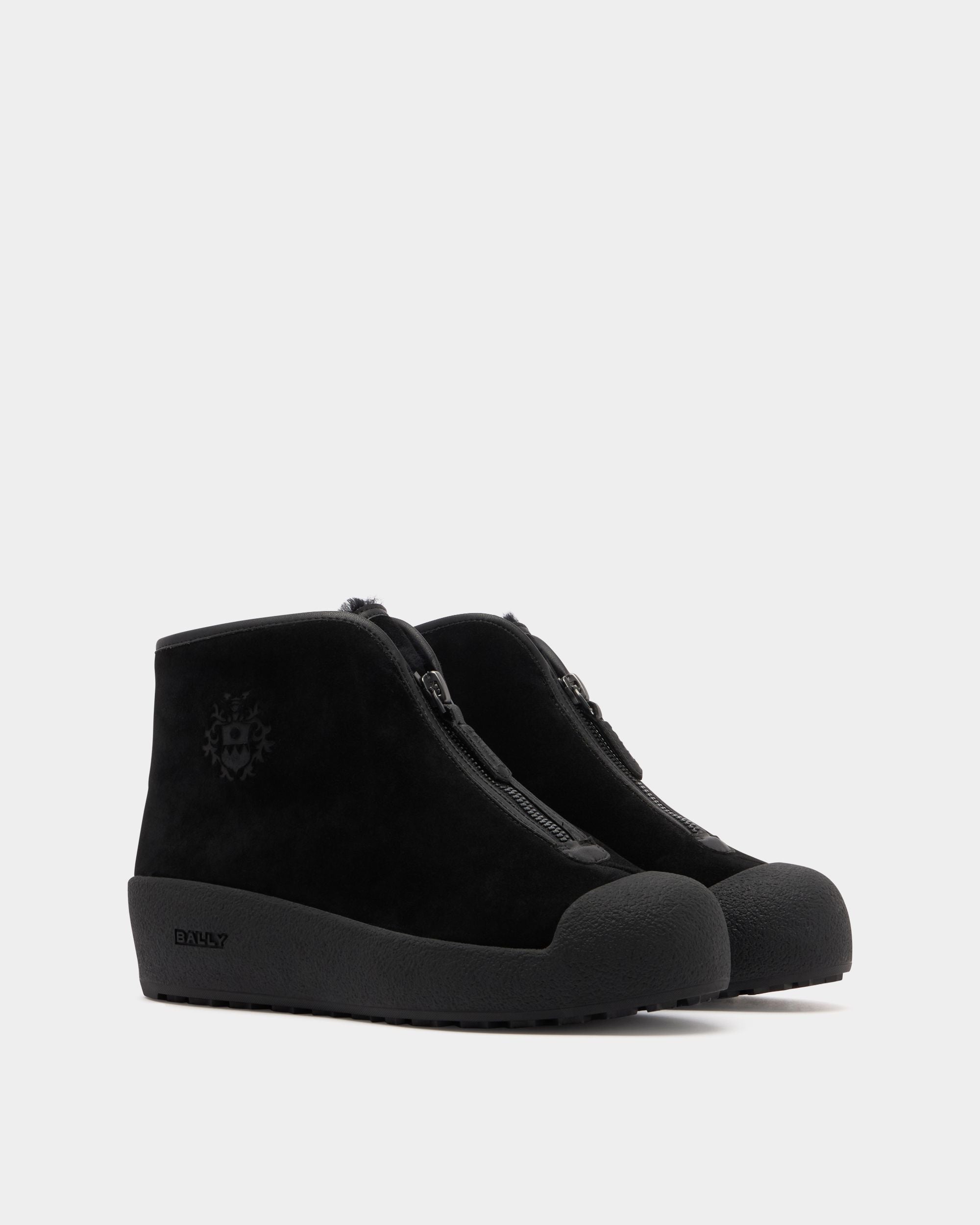 Bally Global - Bally Curling Bootie in Black Suede - Black