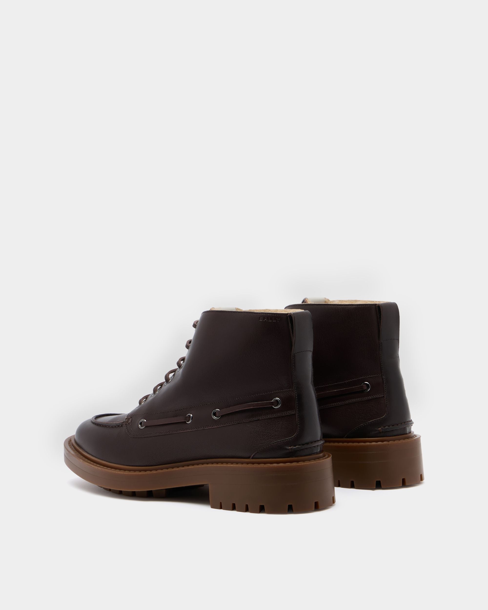 Bally Global - B-Lug Bootie in Ebano Leather - Brown