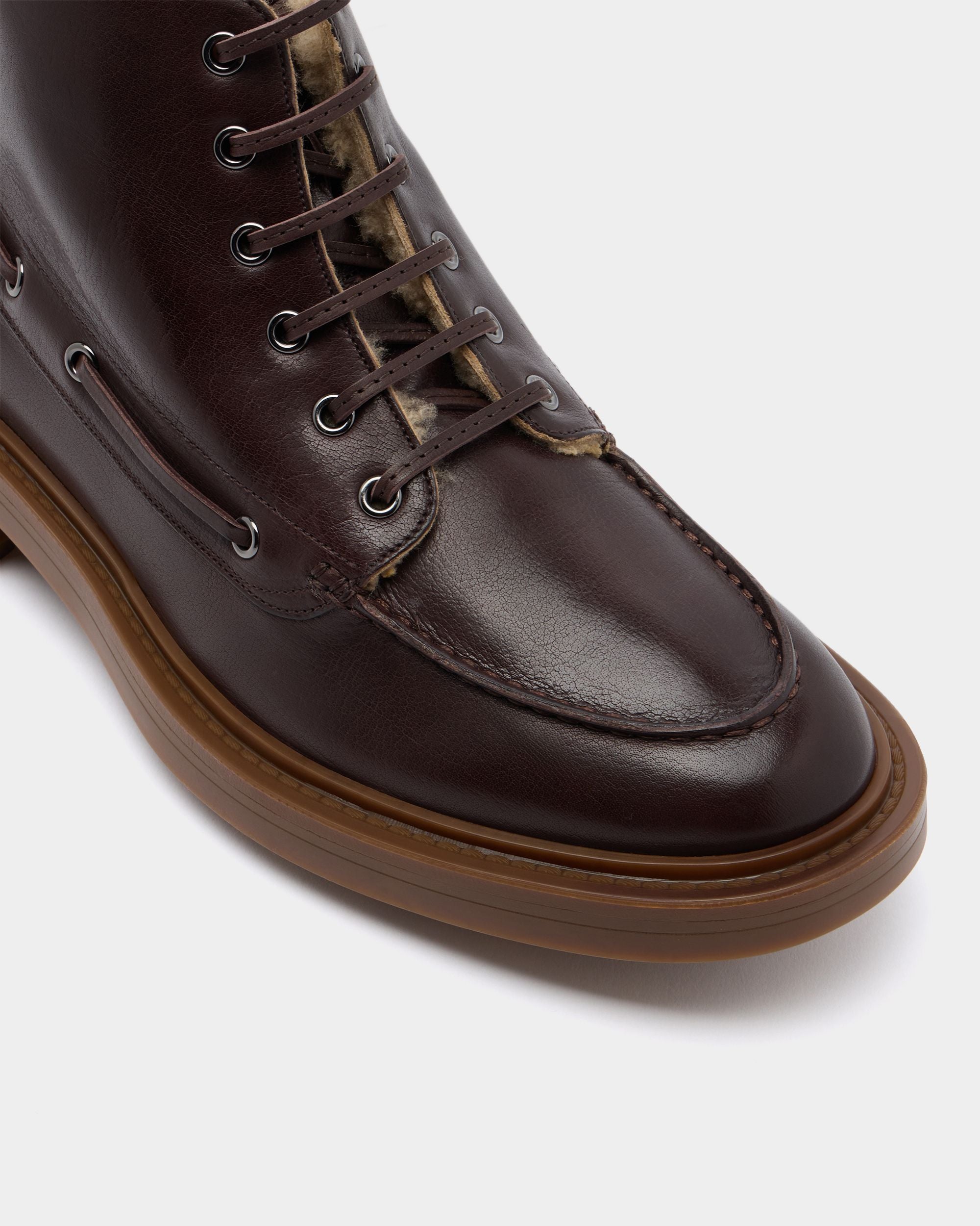 Bally Global - B-Lug Bootie in Ebano Leather - Brown
