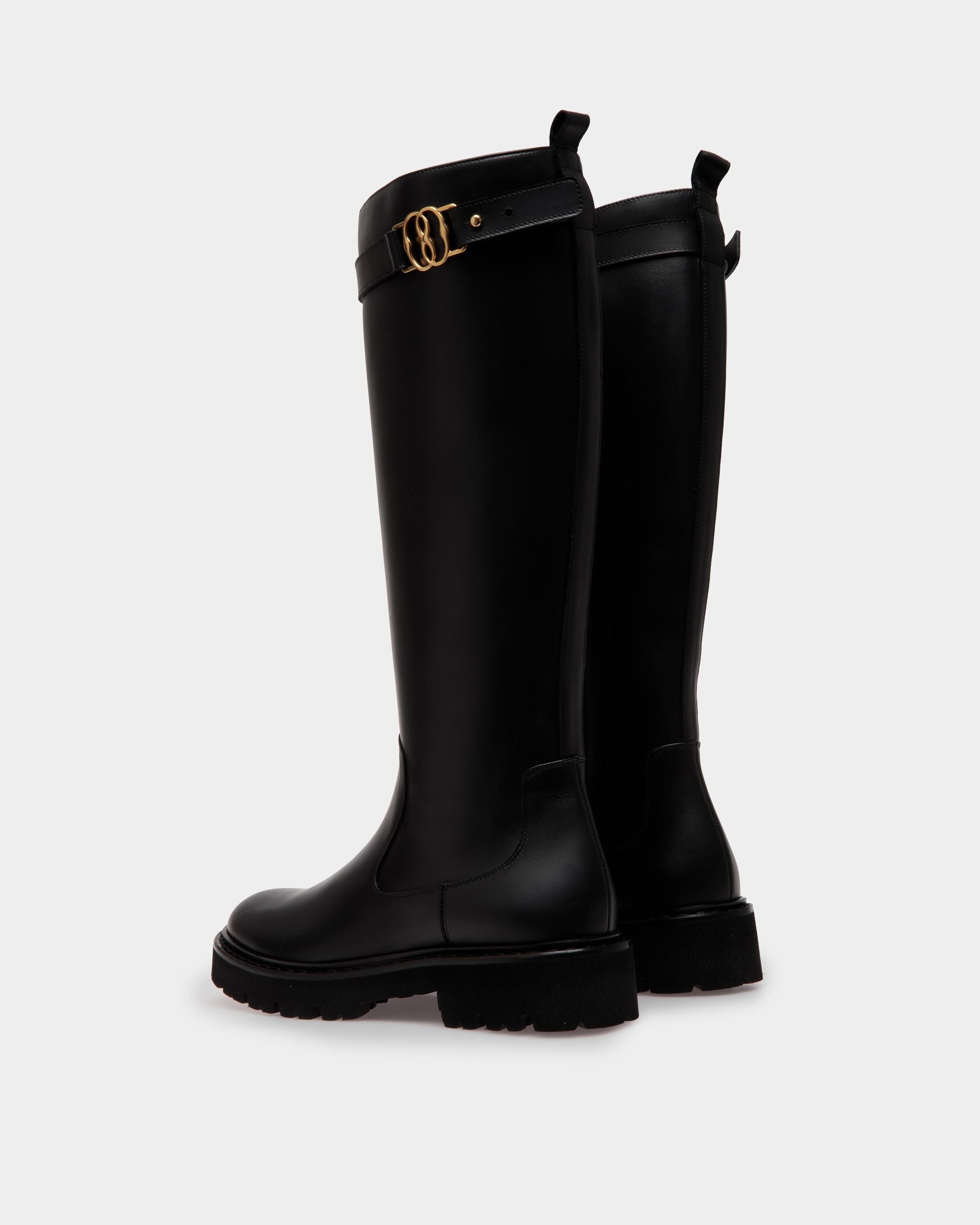 Bally Global - Botas Altas Enga De Piel Negra - Negro