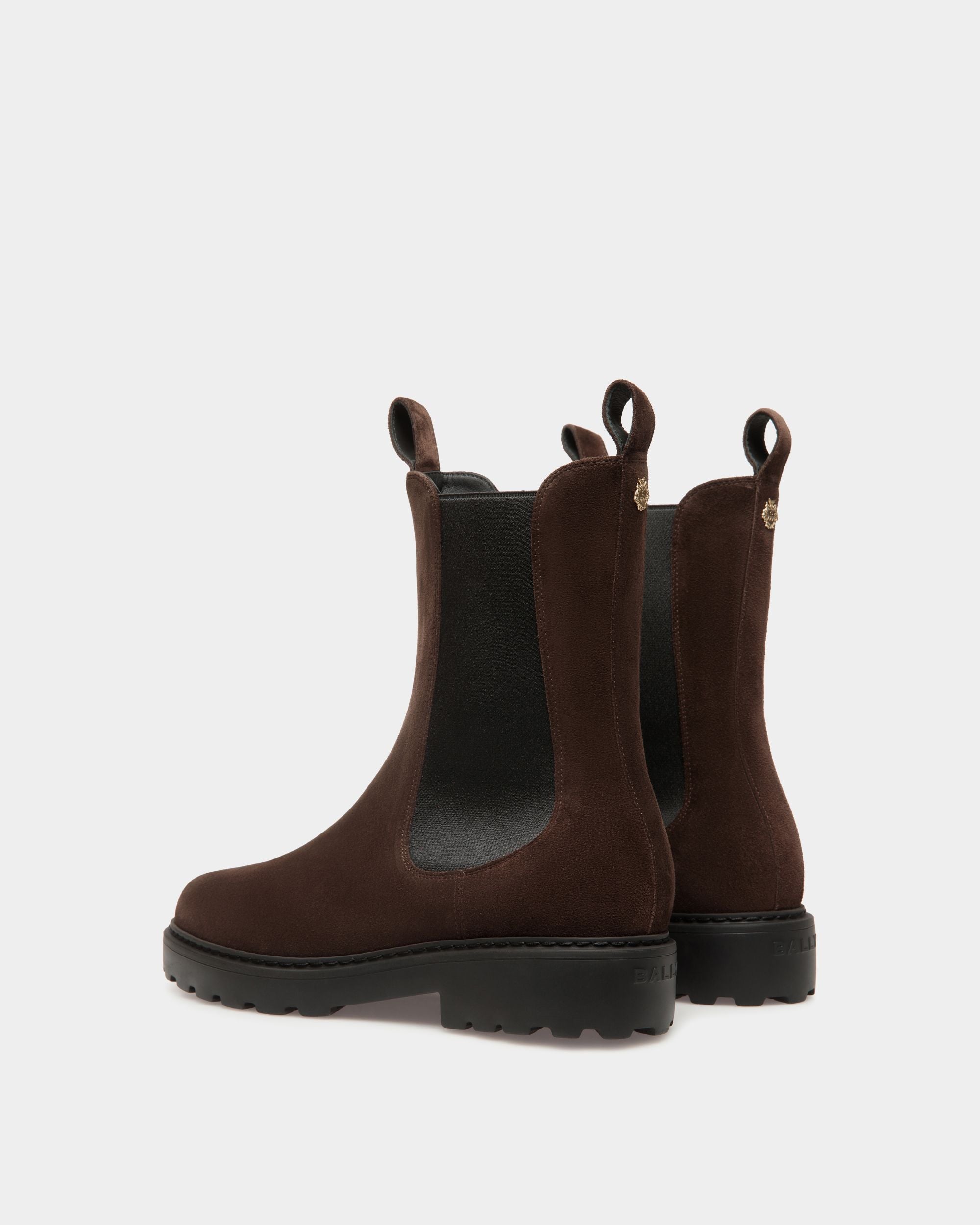 Bally Global - Gusto Bootie In Ebano Suede Leather - Marron