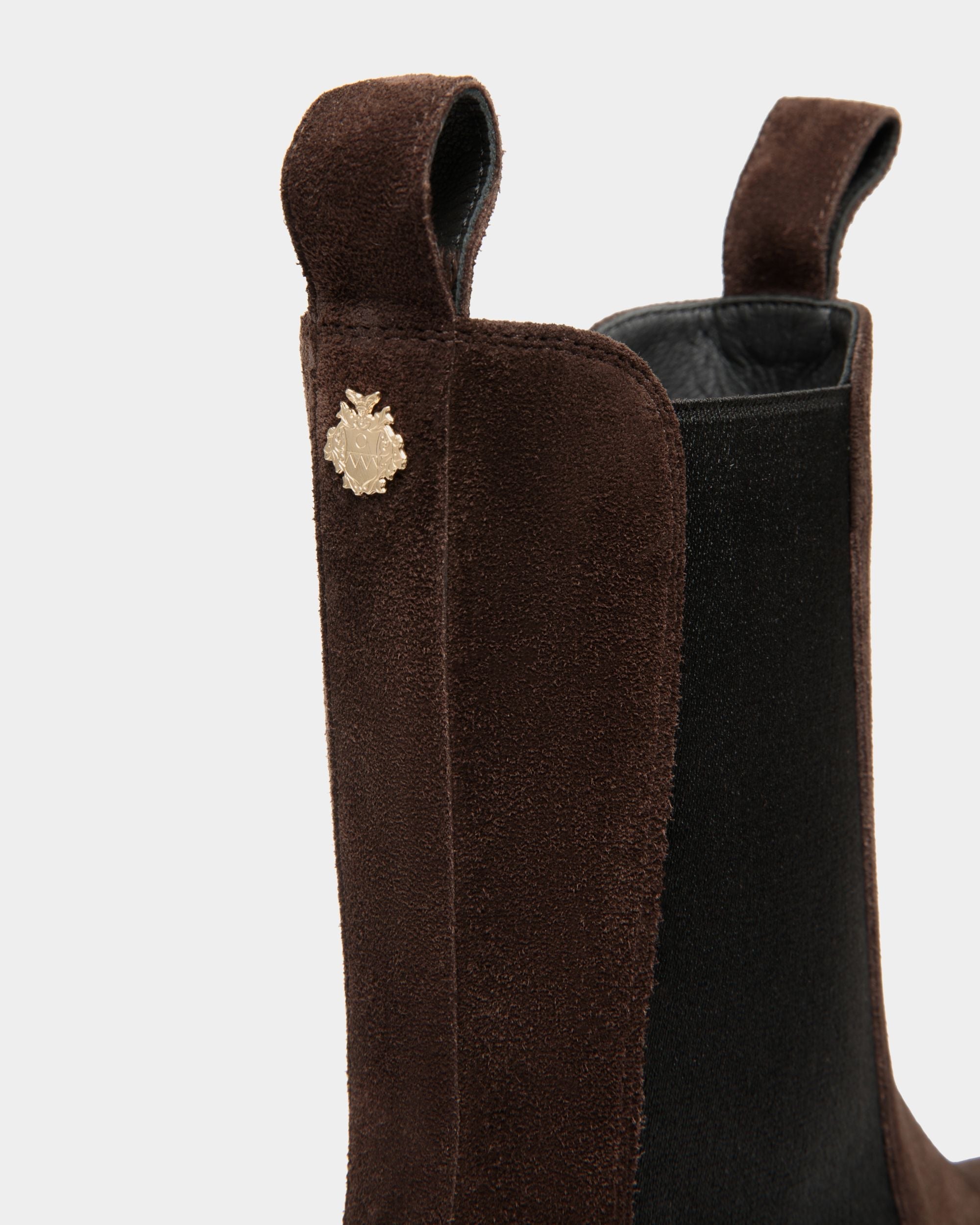 Bally Global - Gusto Bootie In Ebano Suede Leather - Marron