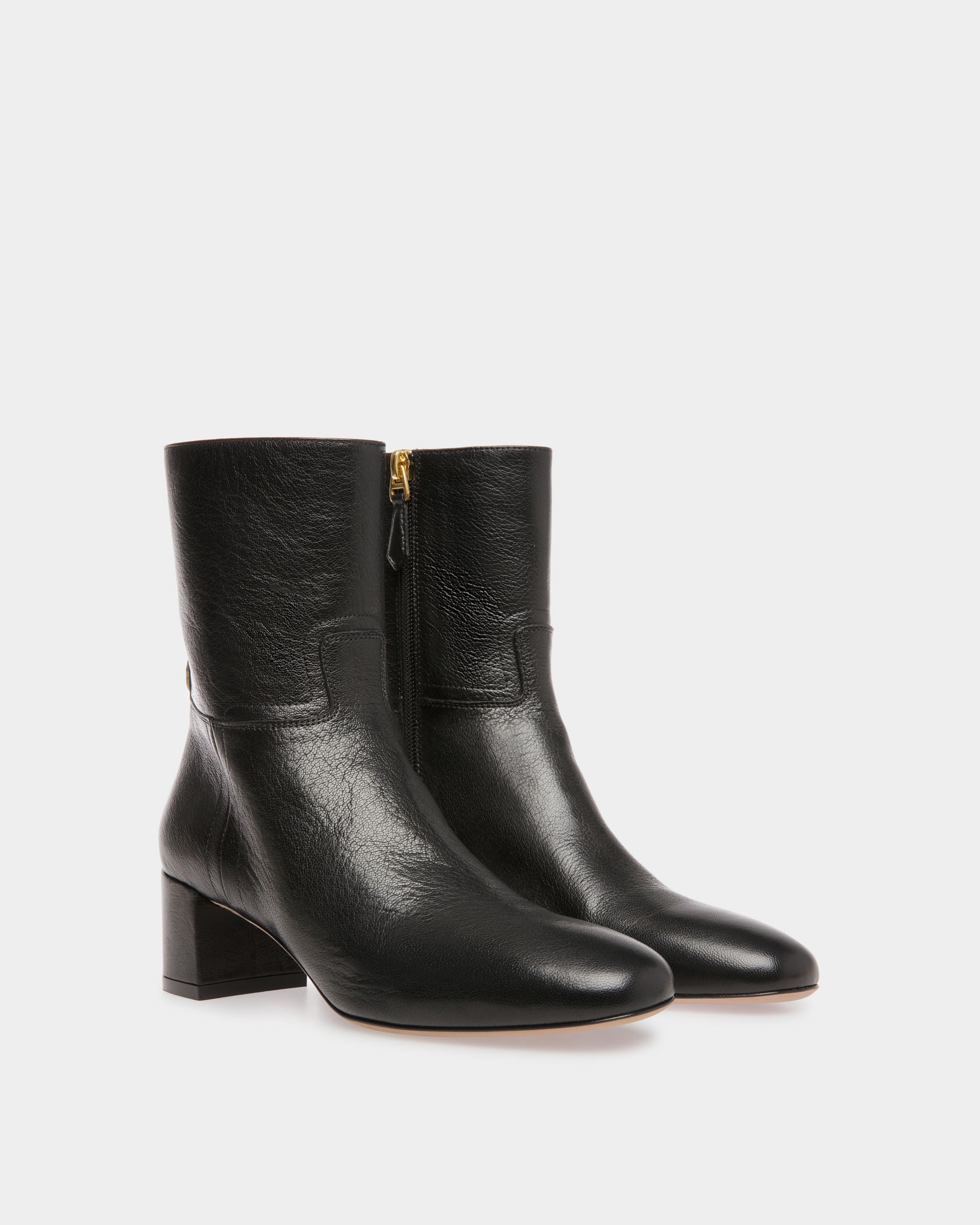 Bally Global - Botines Daily Emblem De Piel Negra - Negro
