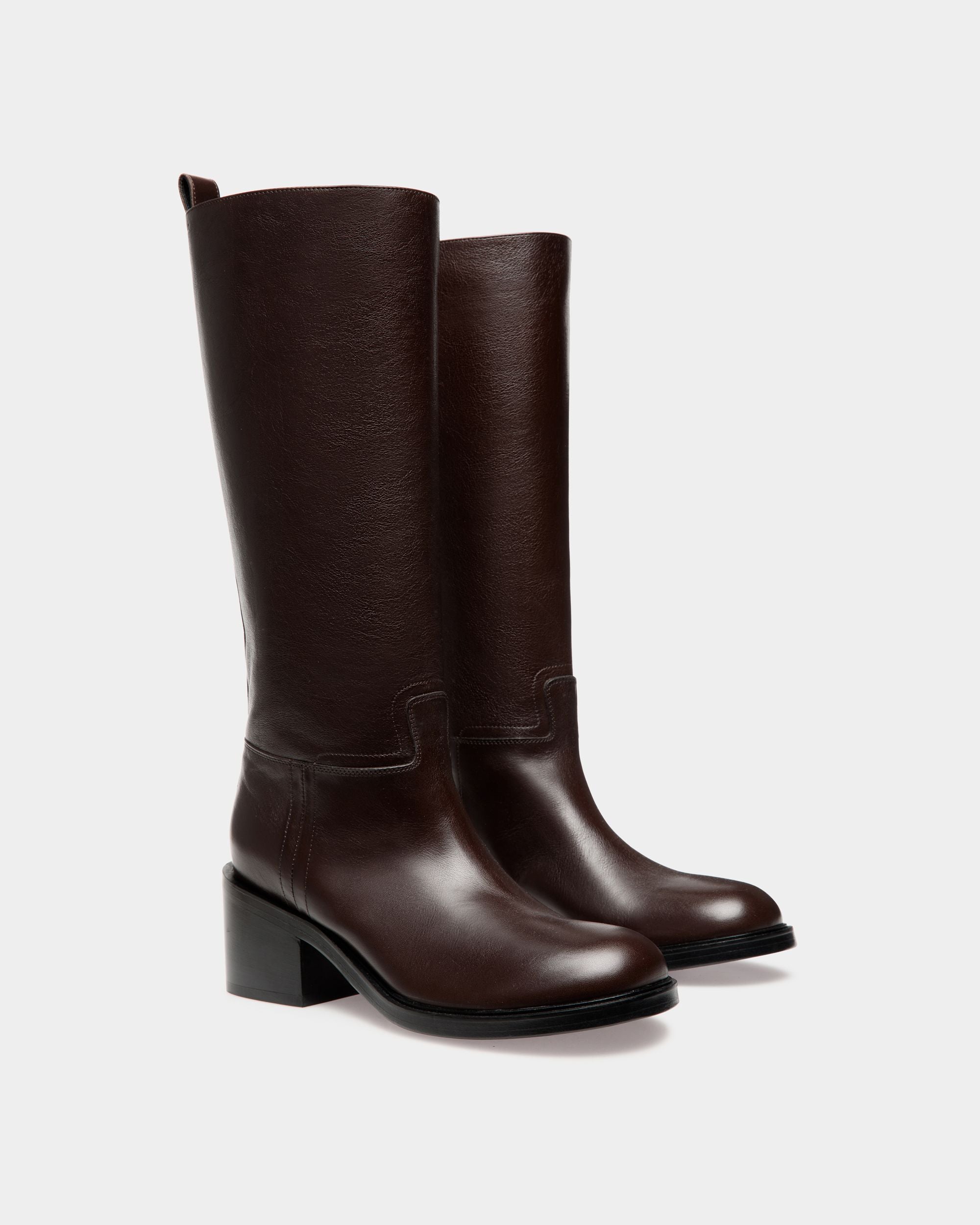 Bally Global - Botte Peggy En Cuir Marron - Marron
