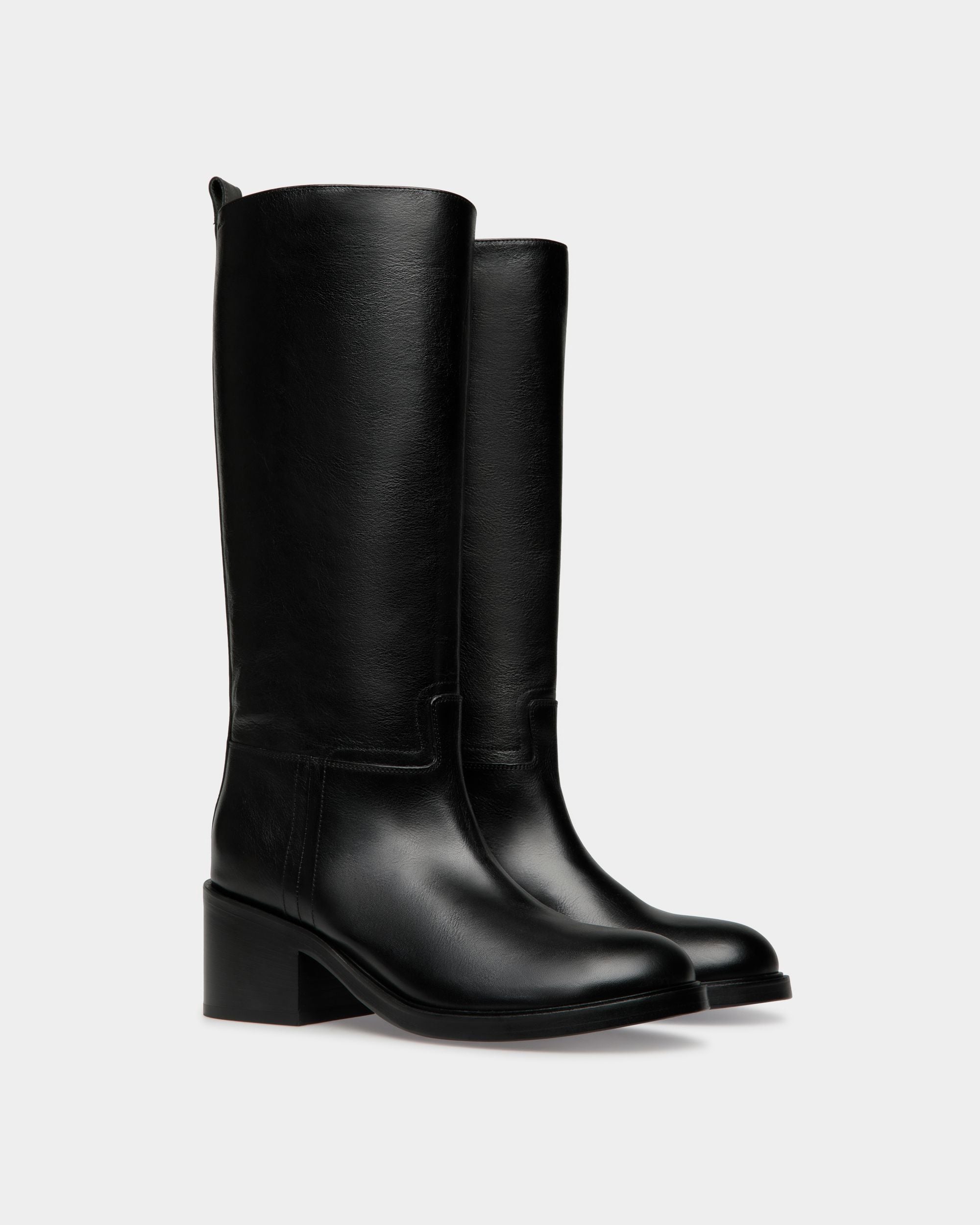 Bally Global - Bota Peggy De Piel Negra - Negro