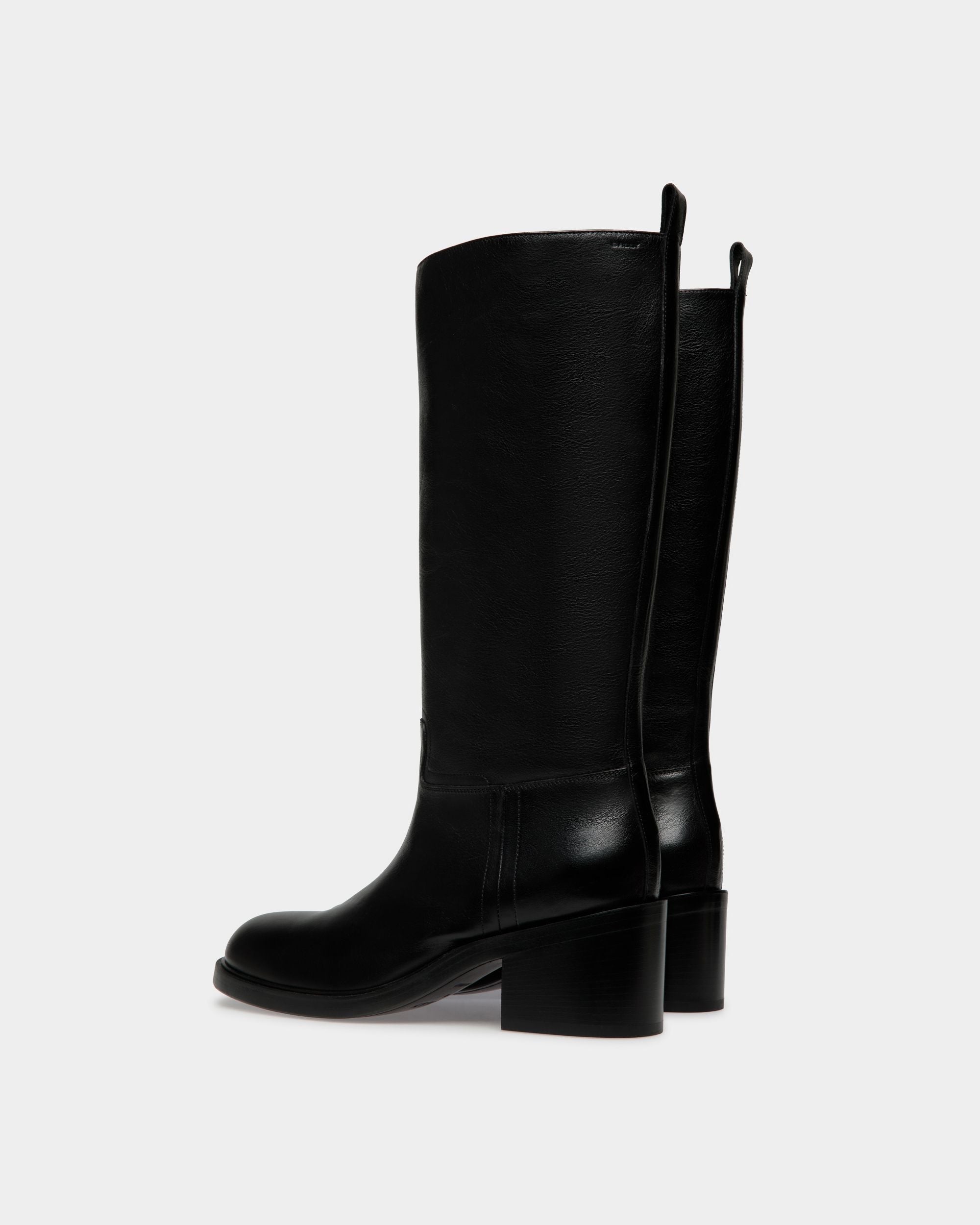 Bally Global - Bota Peggy De Piel Negra - Negro