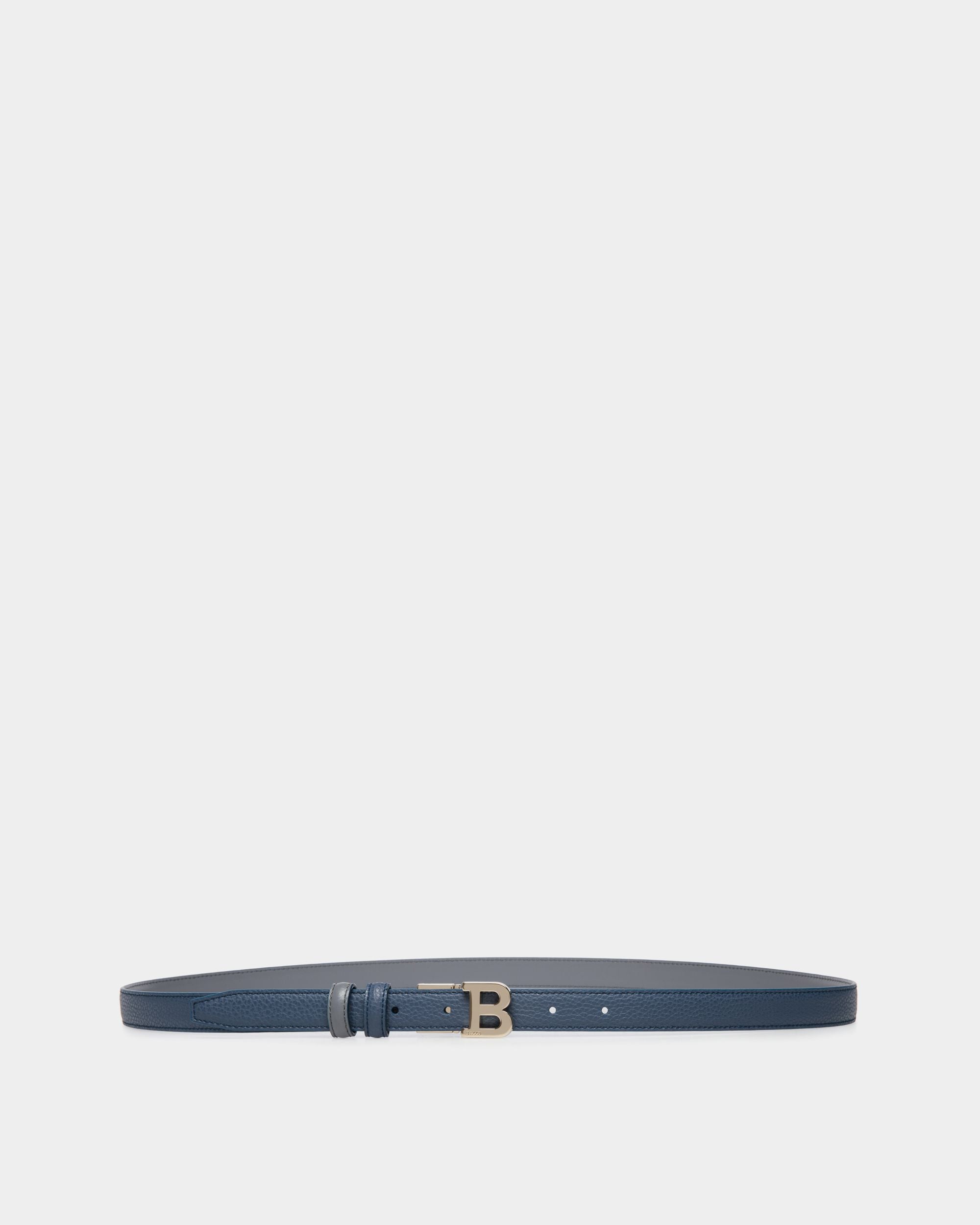 Bally Global - Cinturón Reversible Y Ajustable De Piel Azul - Azul