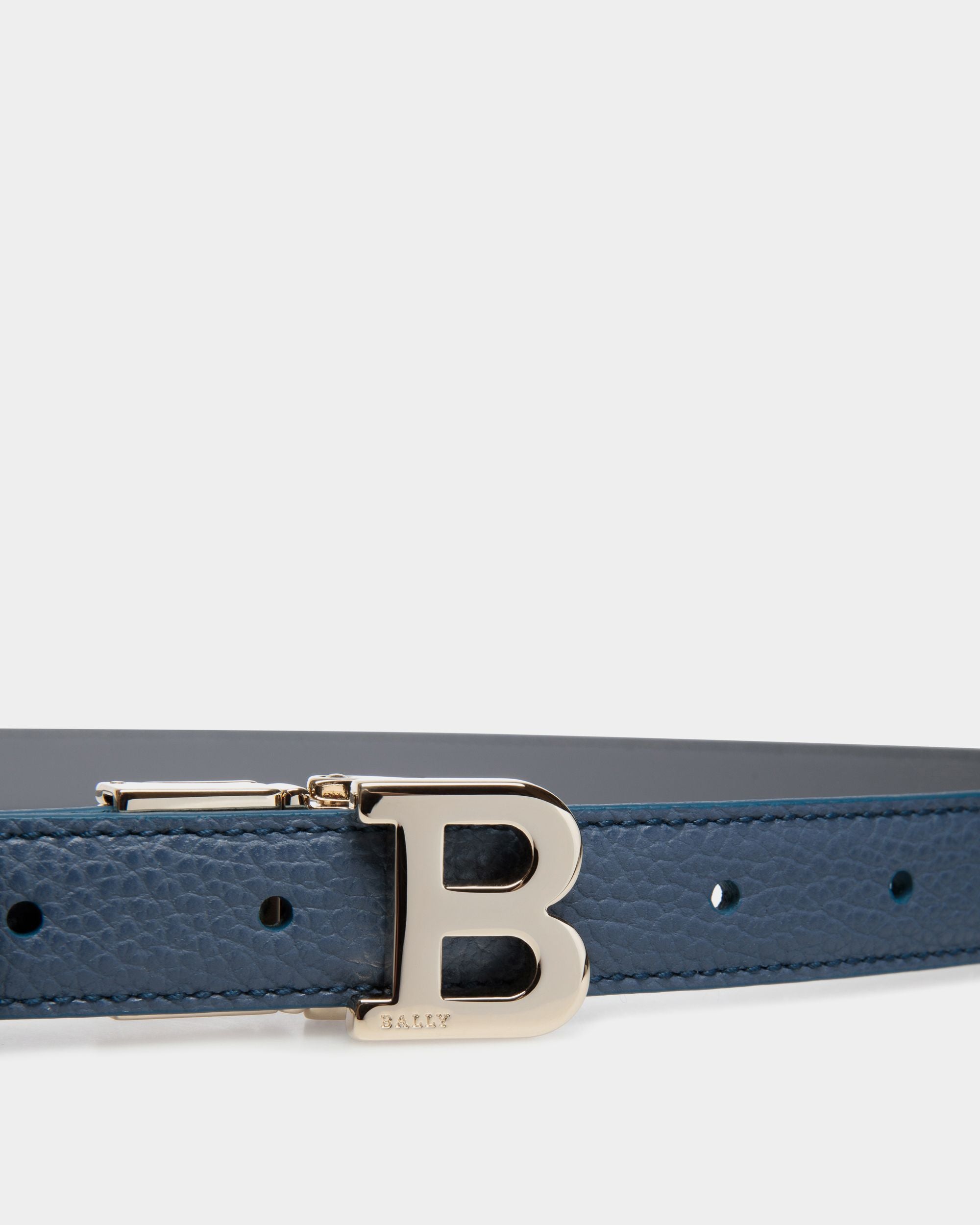 Bally Global - Cinturón Reversible Y Ajustable De Piel Azul - Azul