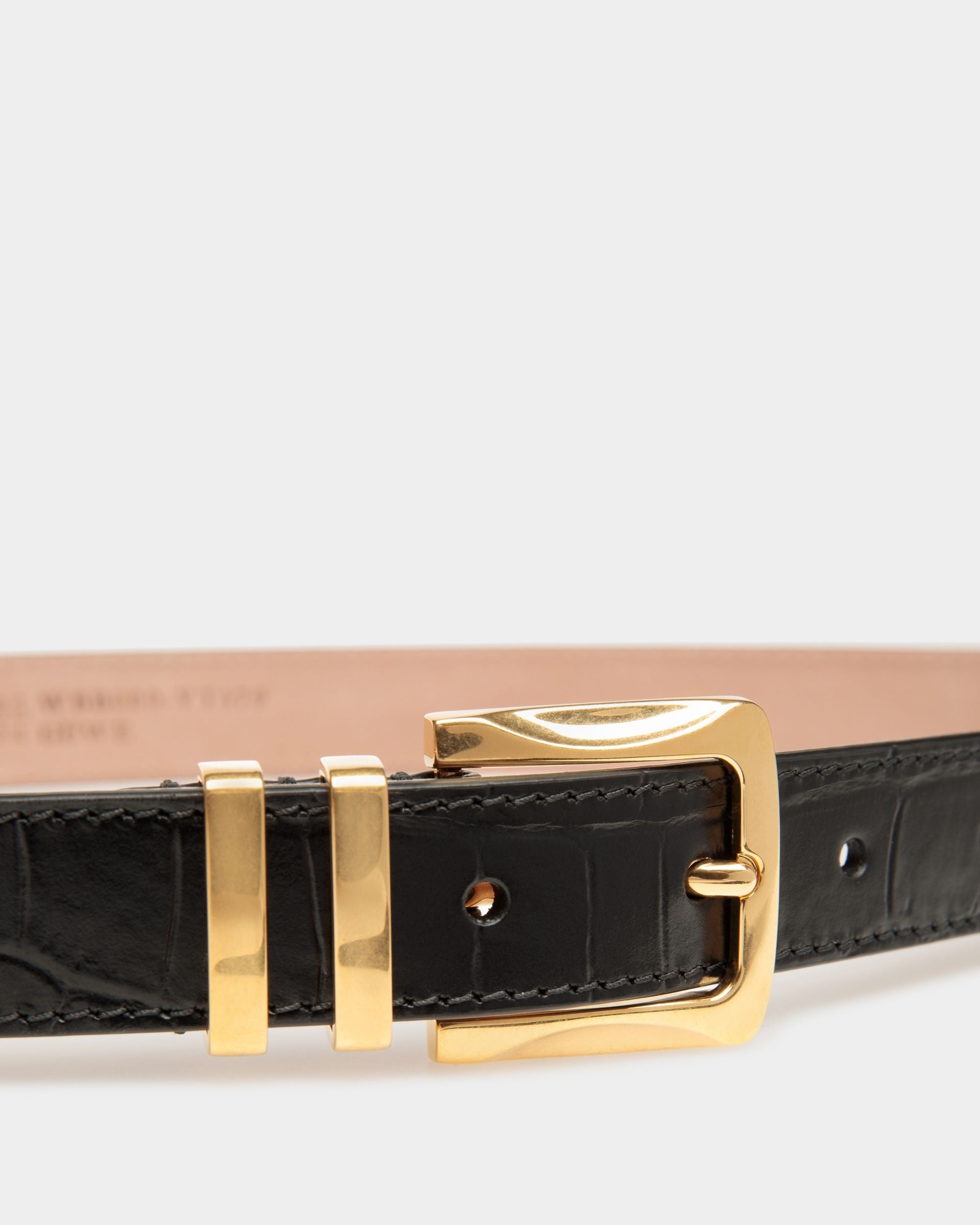 Bally Global - Ceinture Fixe Baroque En Cuir Noir - Noir