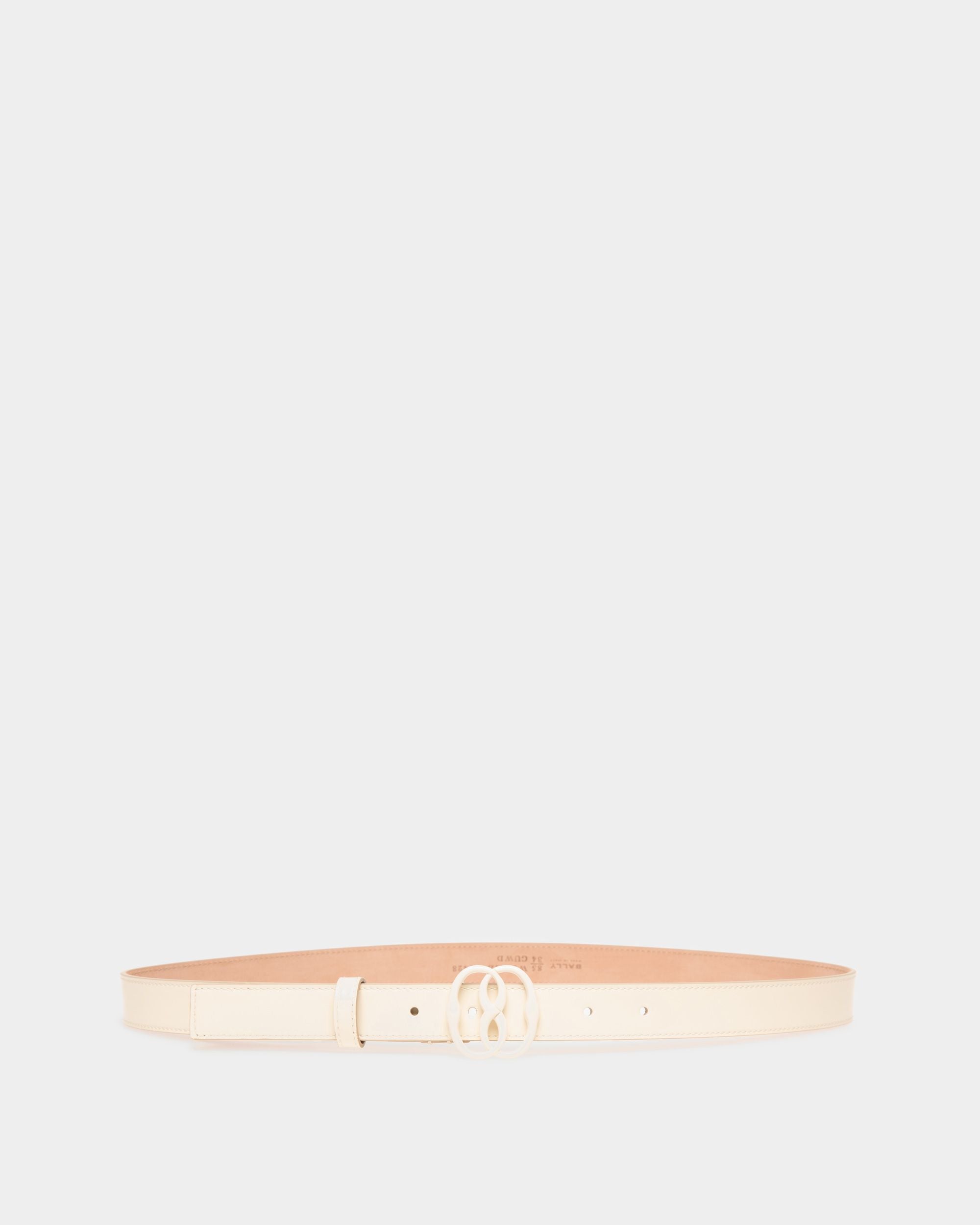 Bally Global - Emblem Fixed Belt In Bone Leather - Blanco