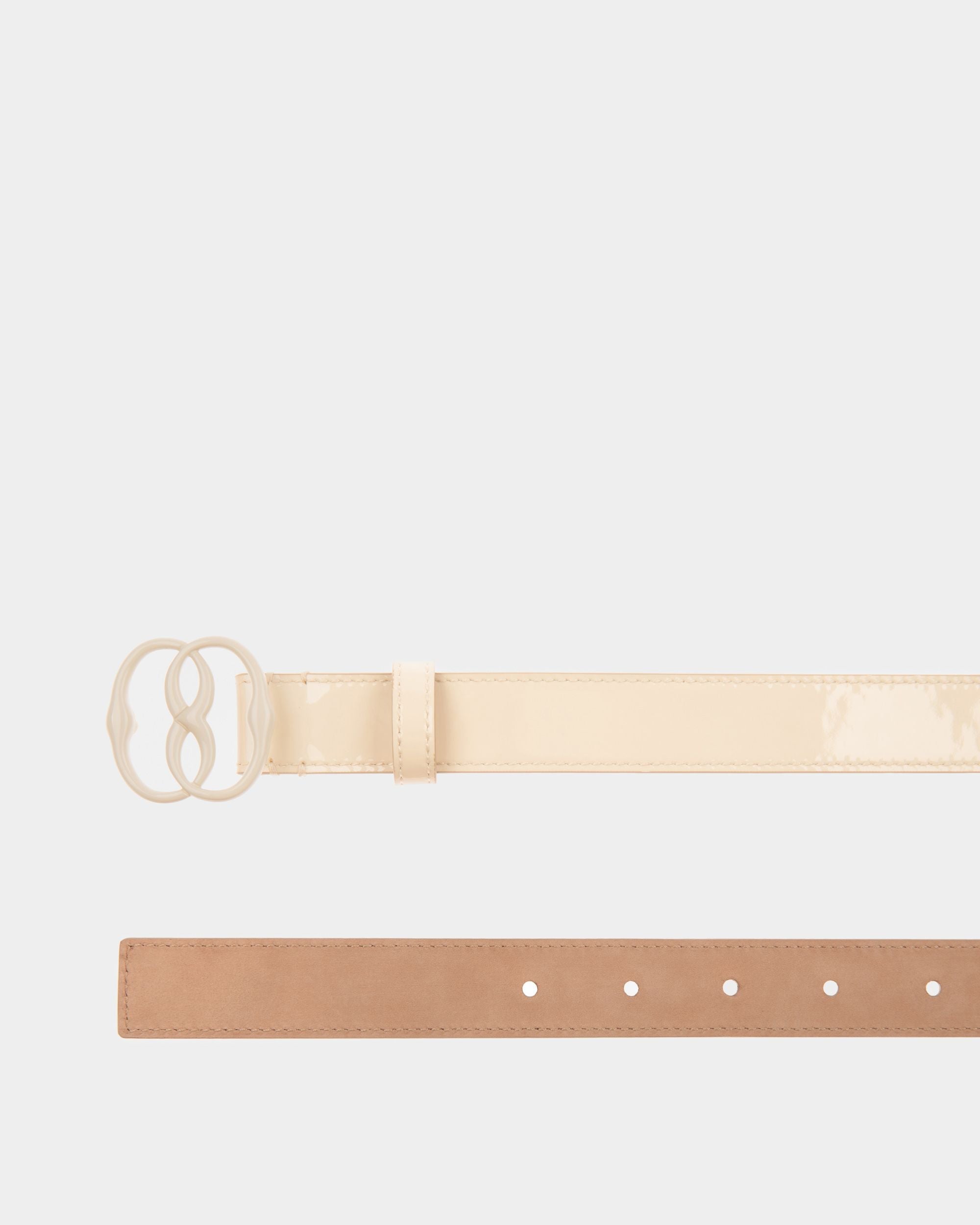Bally Global - Emblem Fixed Belt In Bone Leather - Blanco