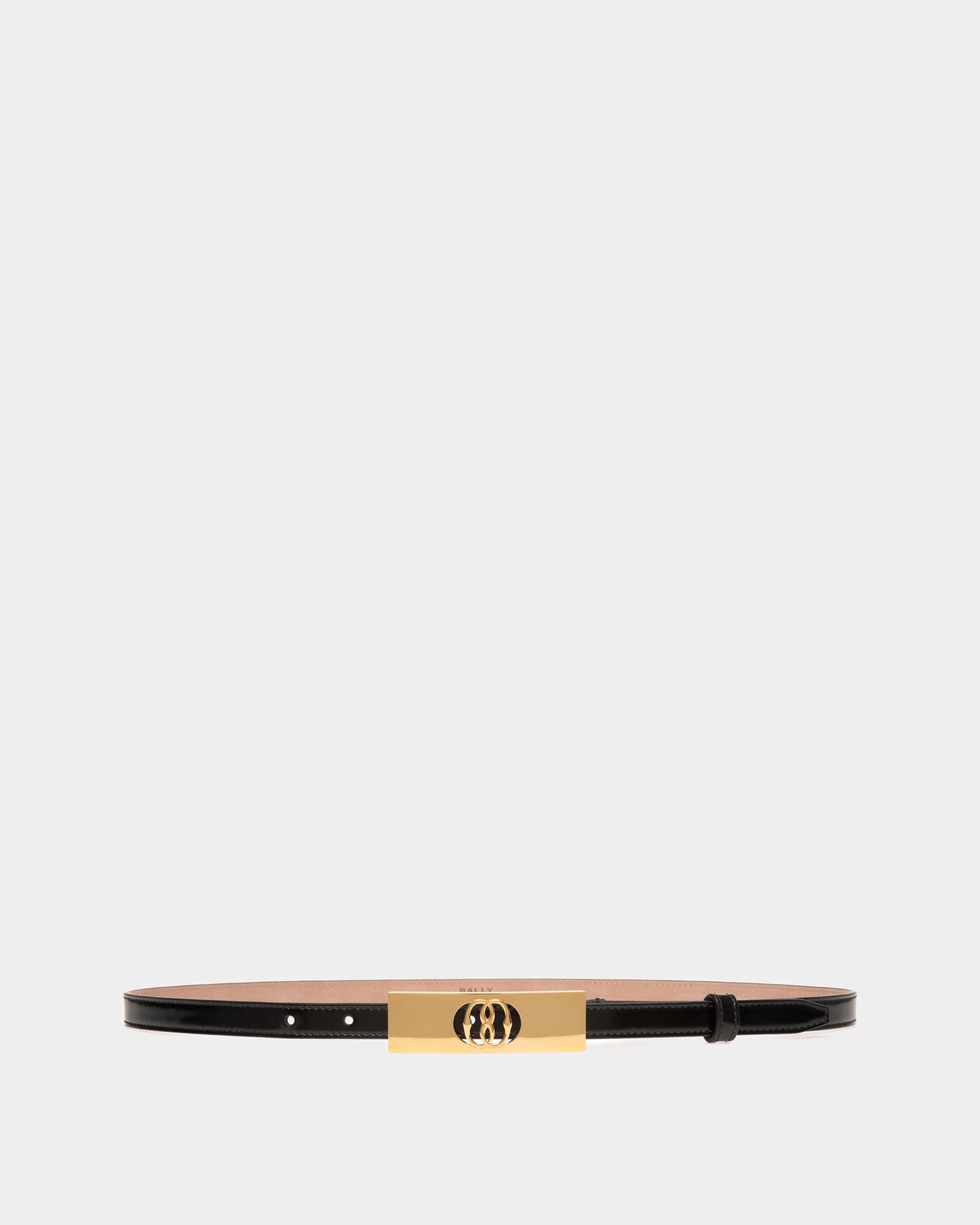 Bally Global - Emblem 15 Mm Belt In Black Brushed Leather - Noir