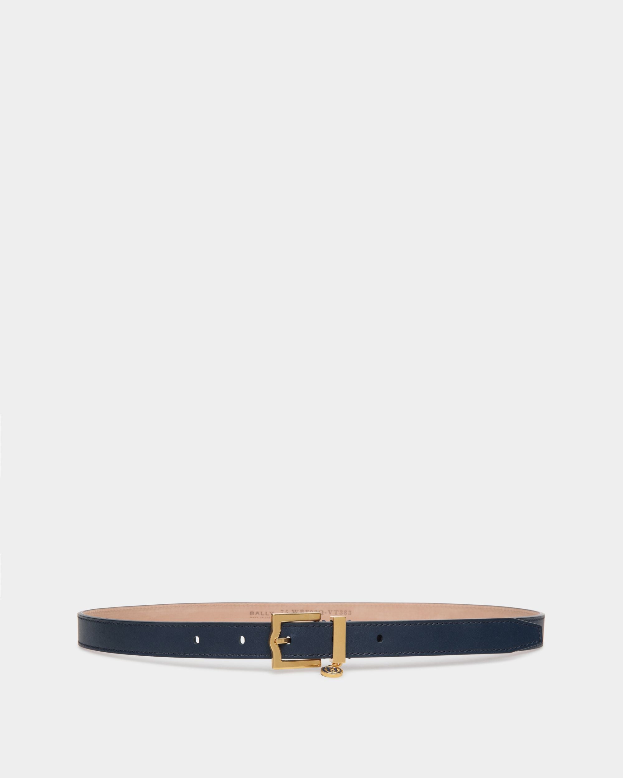 Bally Global - Emblem 20mm Belt in Leather - Blue