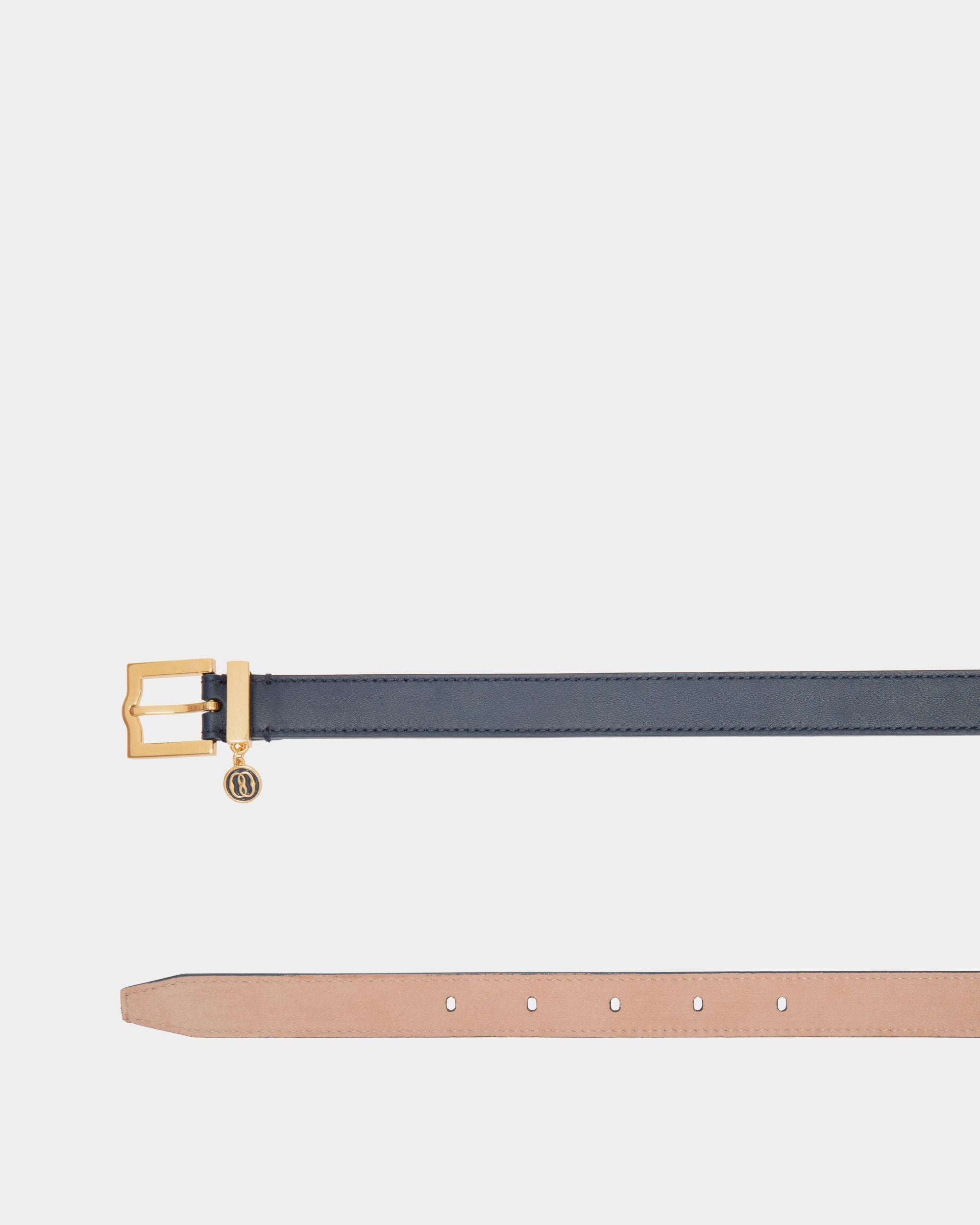 Bally Global - Emblem 20mm Belt in Leather - Blue