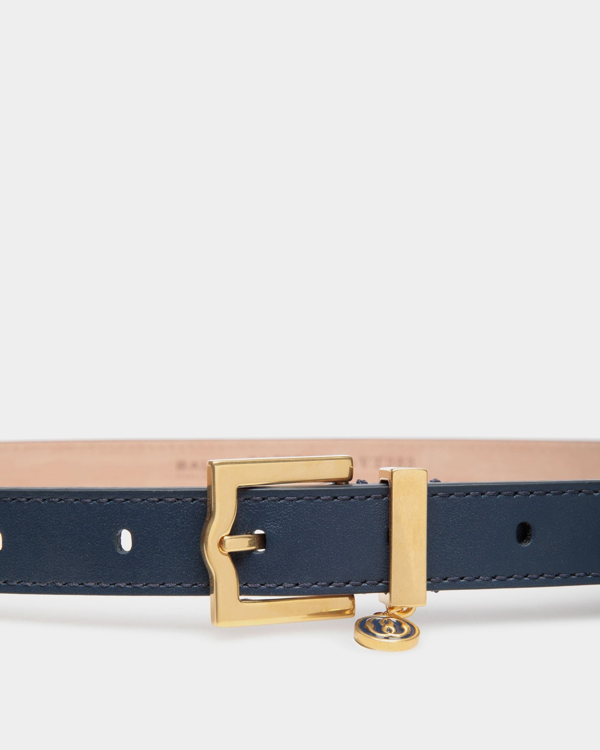 Bally Global - Emblem 20mm Belt in Leather - Blue