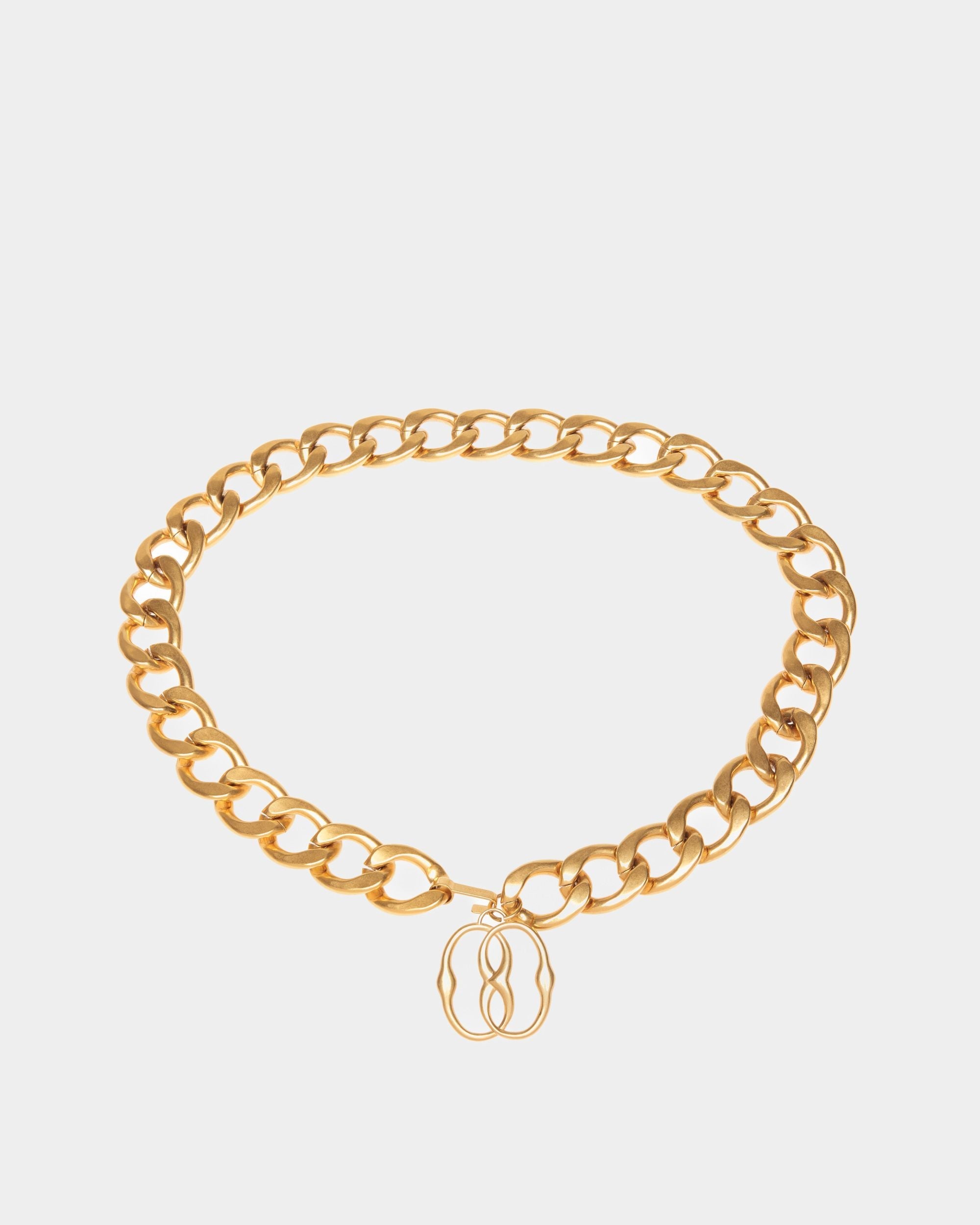 Bally Global - Cinturón De Cadena Emblem De Latón Dorado - Dorado