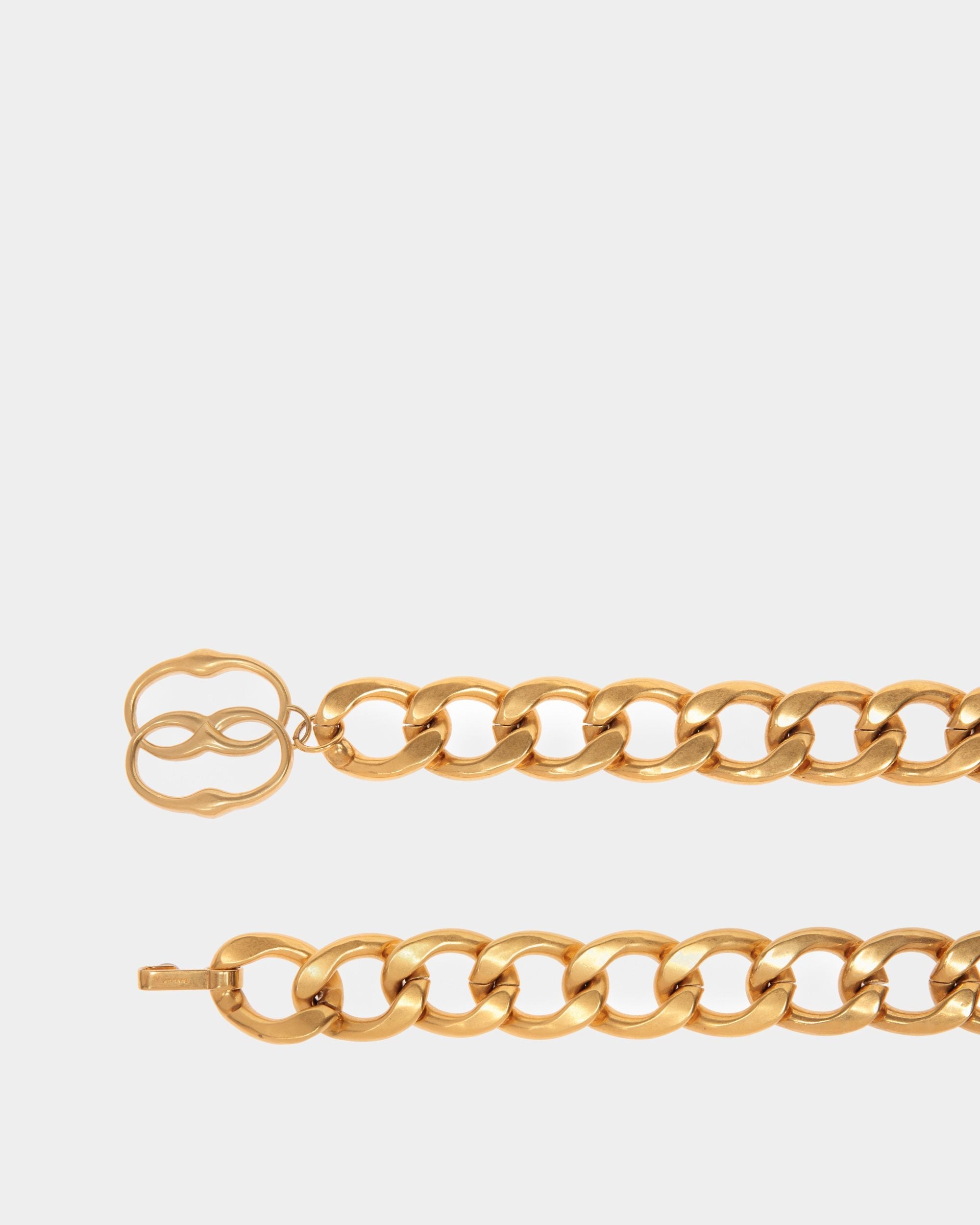 Bally Global - Cinturón De Cadena Emblem De Latón Dorado - Dorado